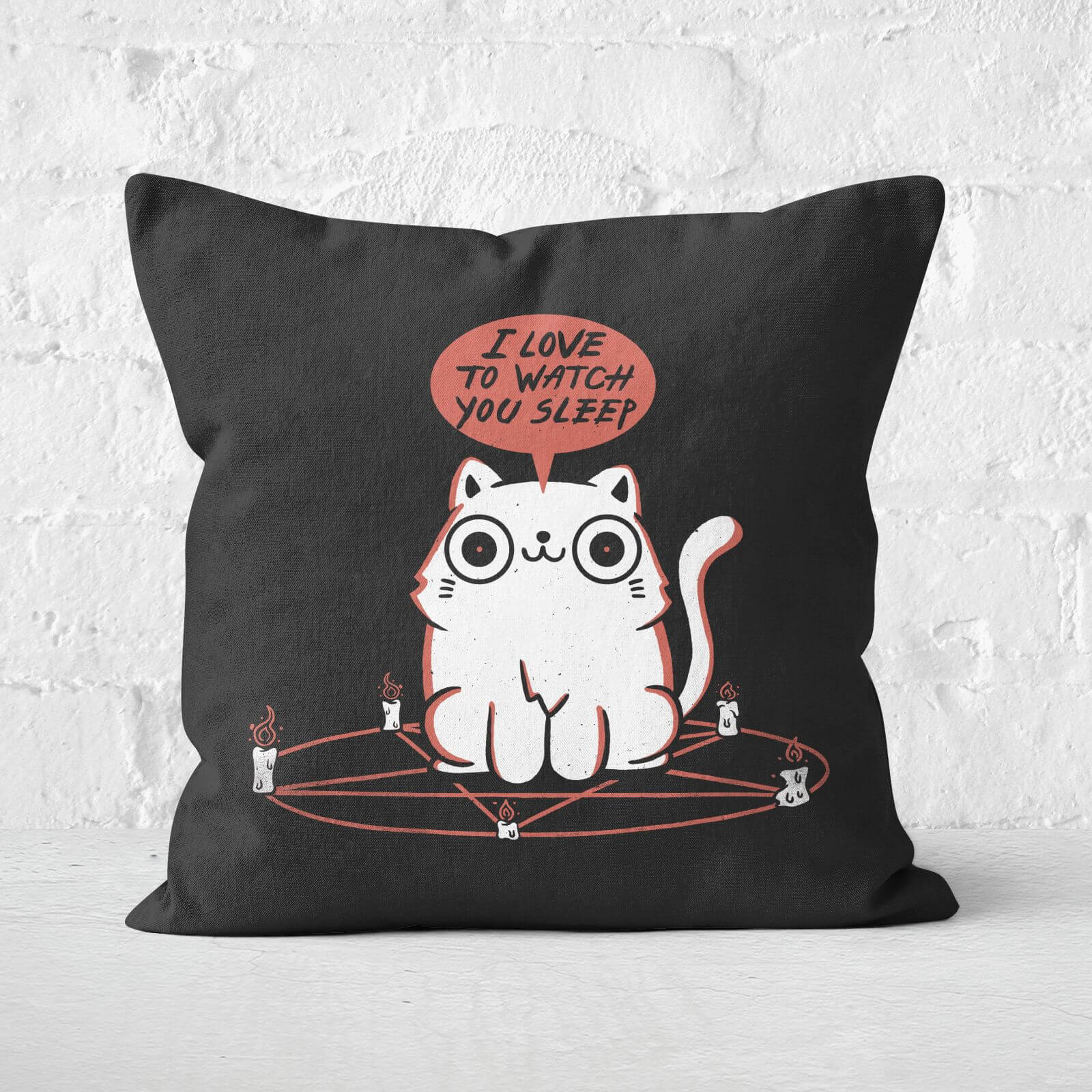 I Love To Watch You Sleep Square Cushion - 60x60cm - Soft Touch