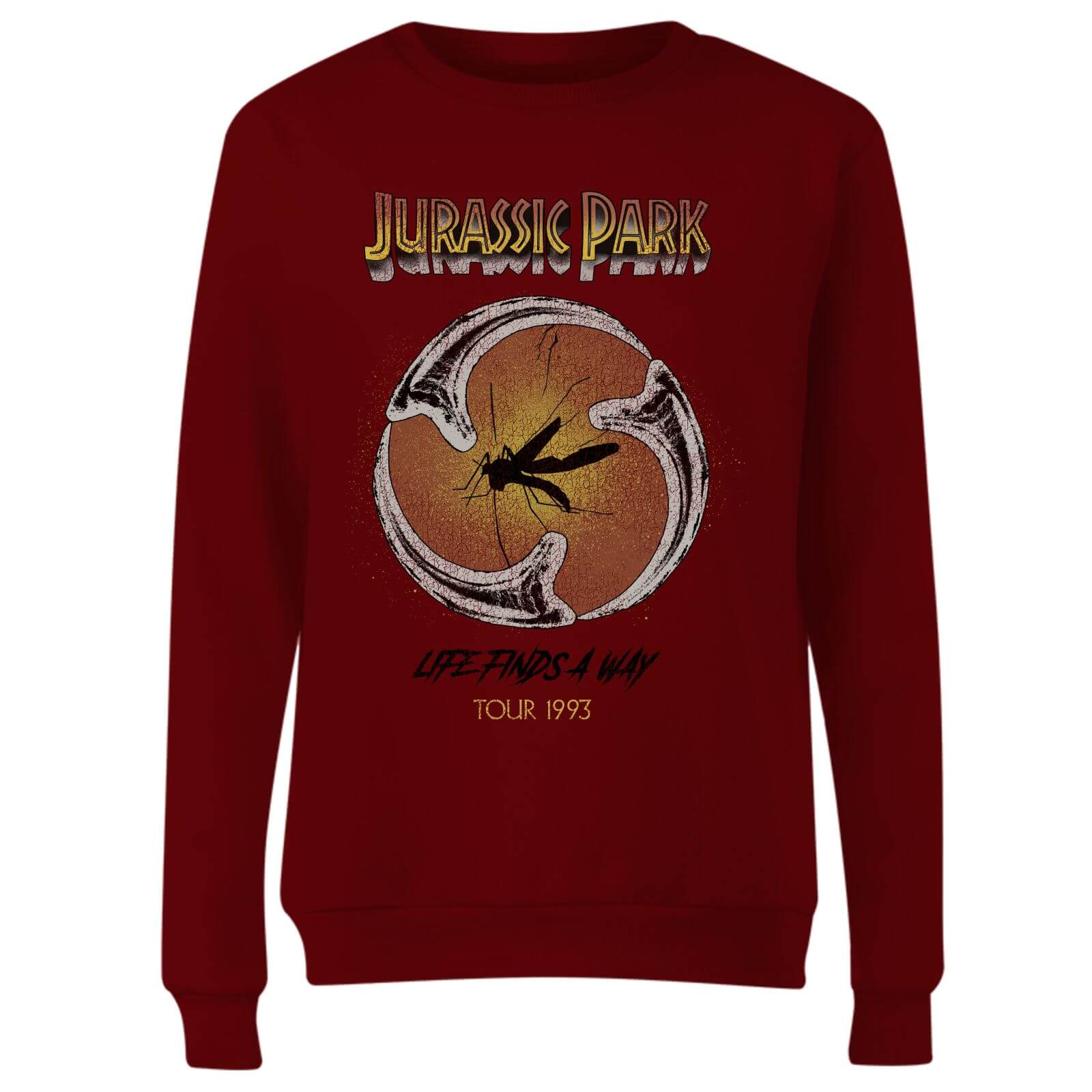 Jurassic Park Life Finds A Way Tour Women's Sweatshirt - Burgundy - S