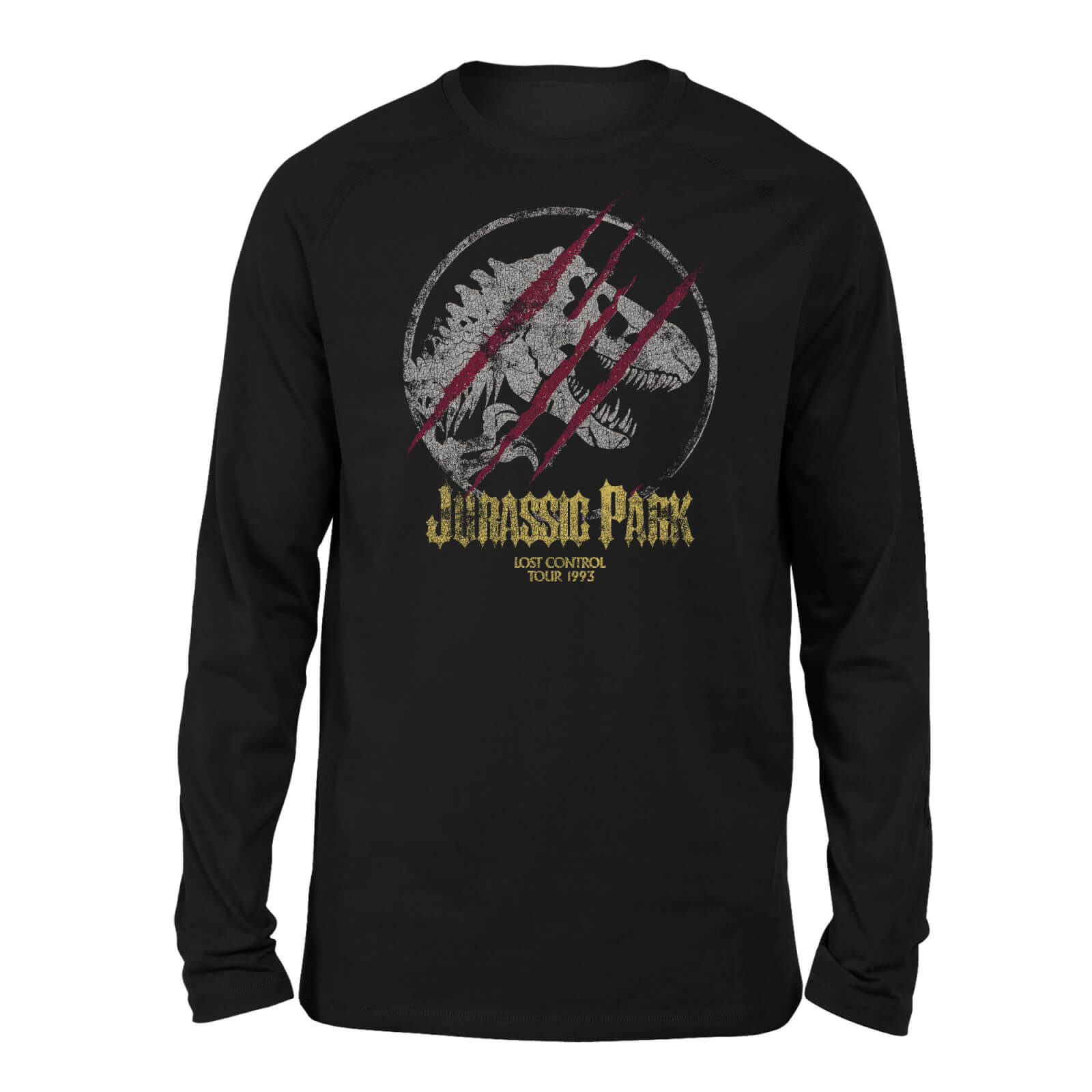 T-Shirt Jurassic Park Lost Control a Maniche Lunghe - Nero - Unisex - XL