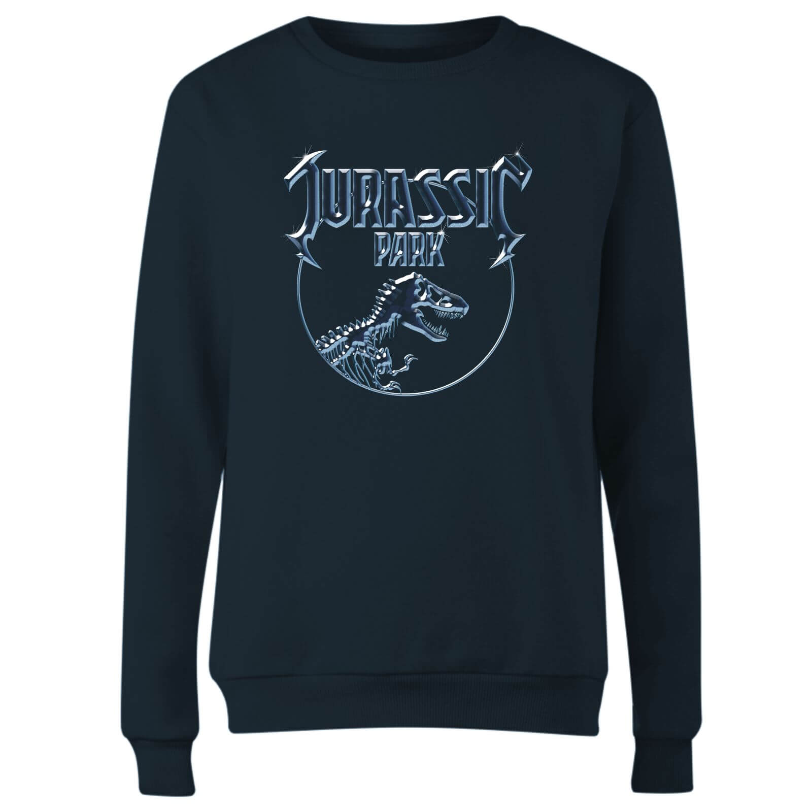 Jurassic Park Logo Metal Women's Sweatshirt - Navy - S