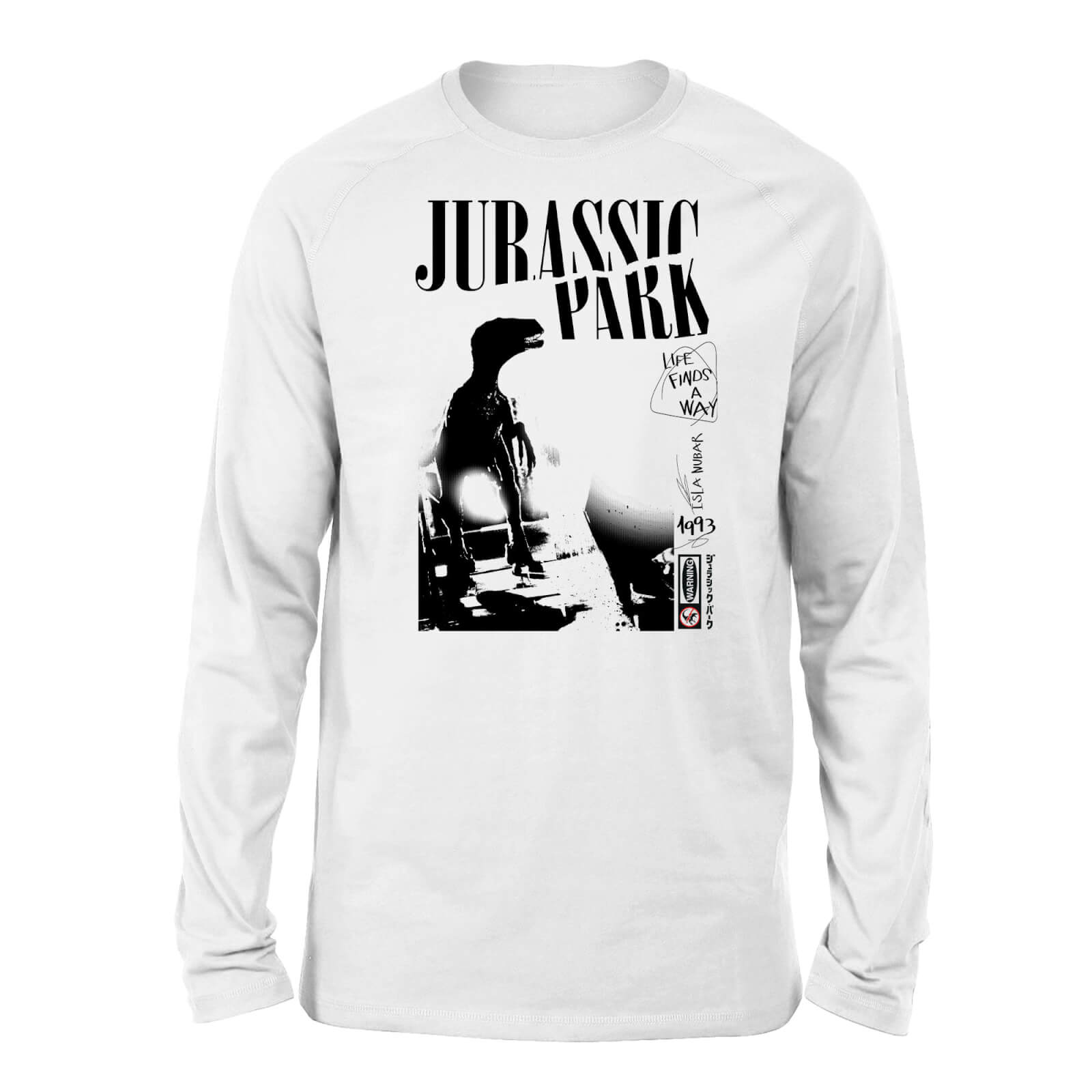 

T-Shirt Jurassic Park Isla Nublar Punk a Maniche Lunghe - Bianco - Unisex - M
