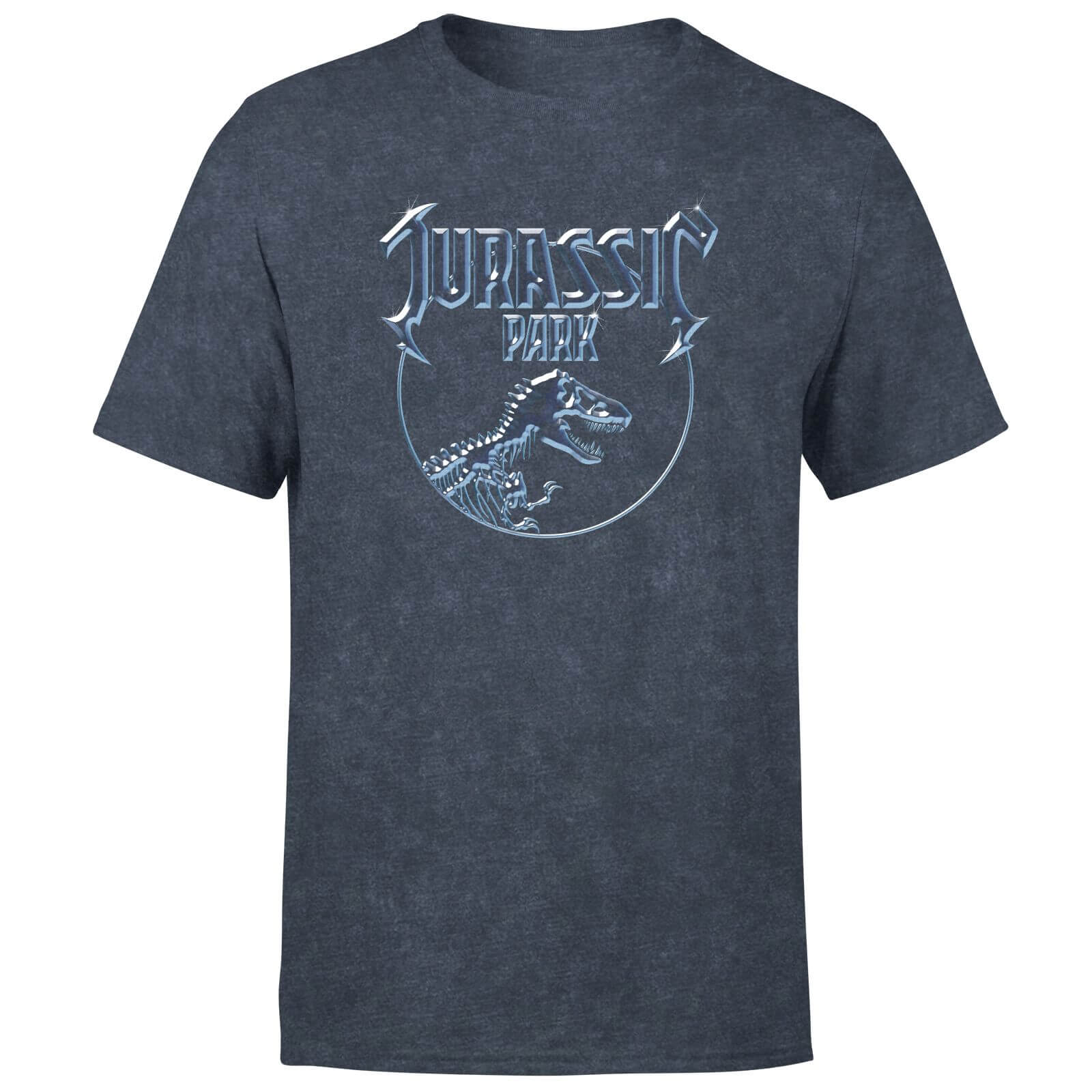 T-shirt Jurassic Park Logo Metal - Bleu Marine délavé - Unisexe - M