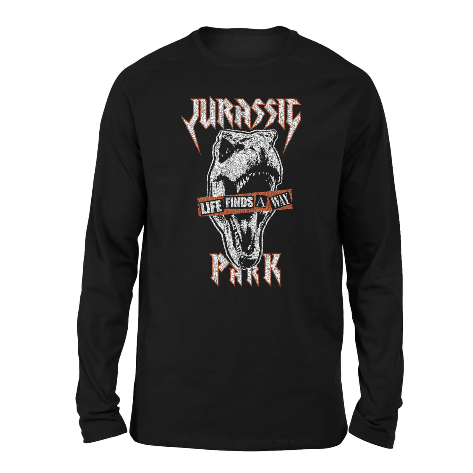Jurassic Park Rex Punk Unisex Langarm T-Shirt - Schwarz - XL