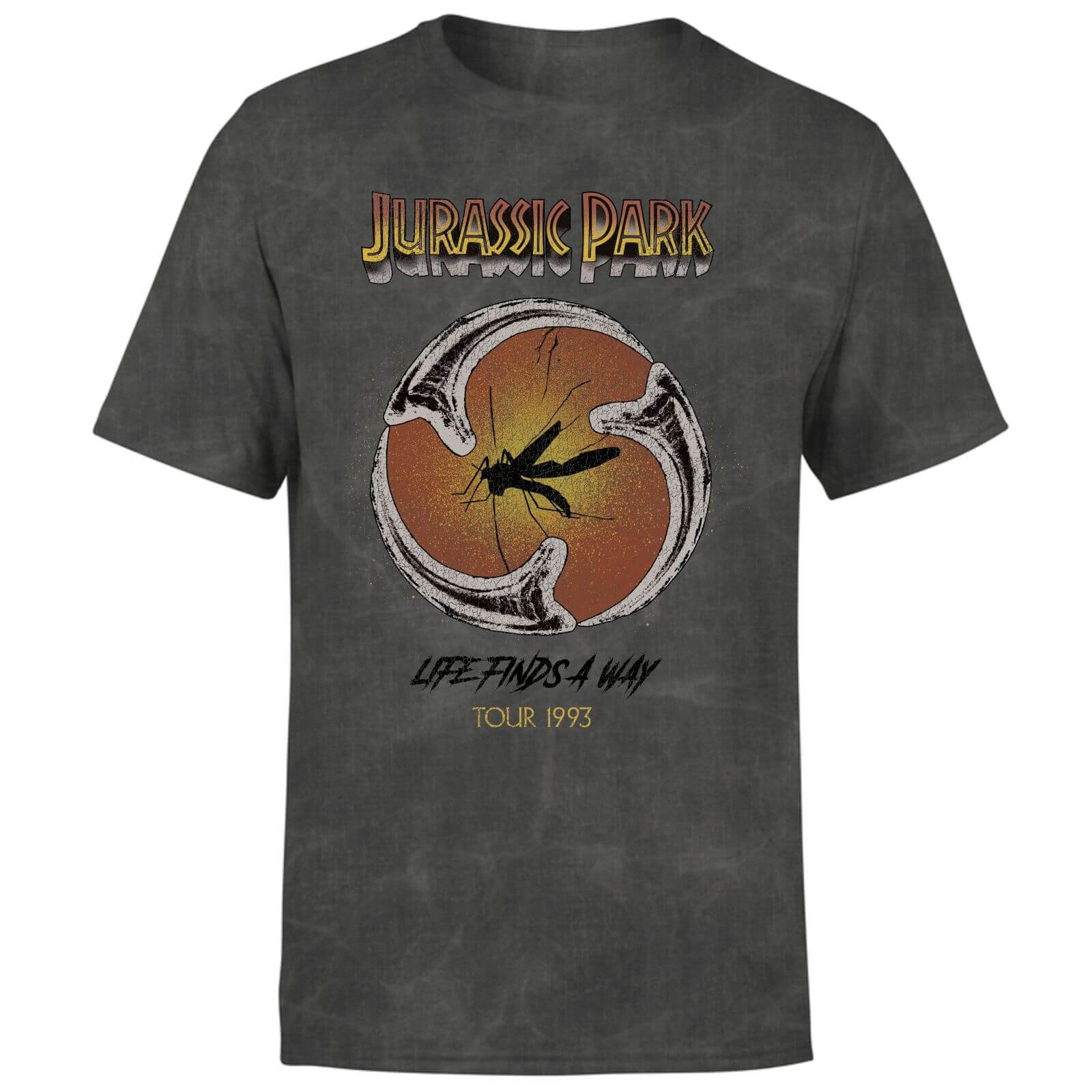 T-shirt Jurassic Park Life Finds A Way Tour - Noir délavé - Unisexe - L