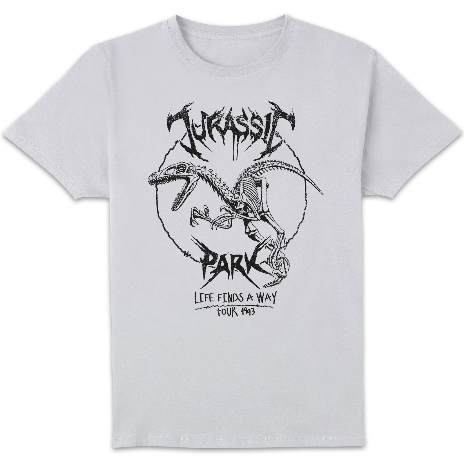 Jurassic Park Raptor Drawn Men's T-Shirt - White - S