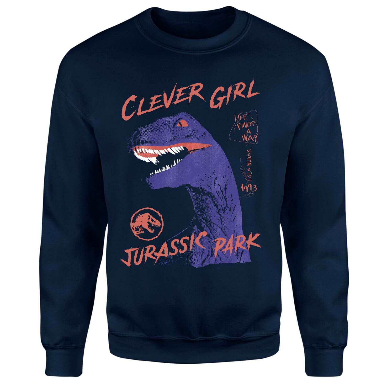 

Felpa Jurassic Park Life Finds A Way Raptor - Blu Navy - XL