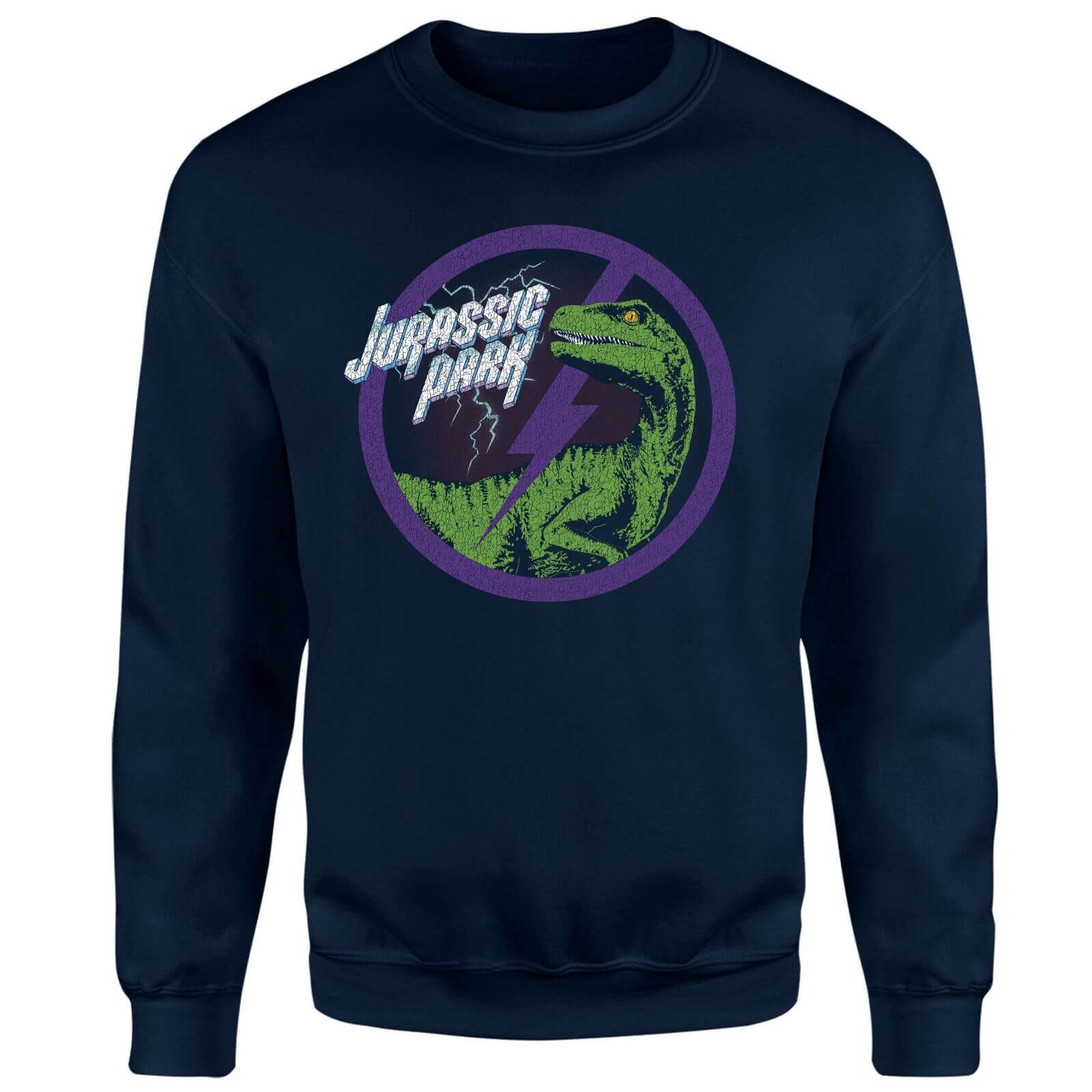 Felpa Jurassic Park Raptor Bolt - Blu Navy - L