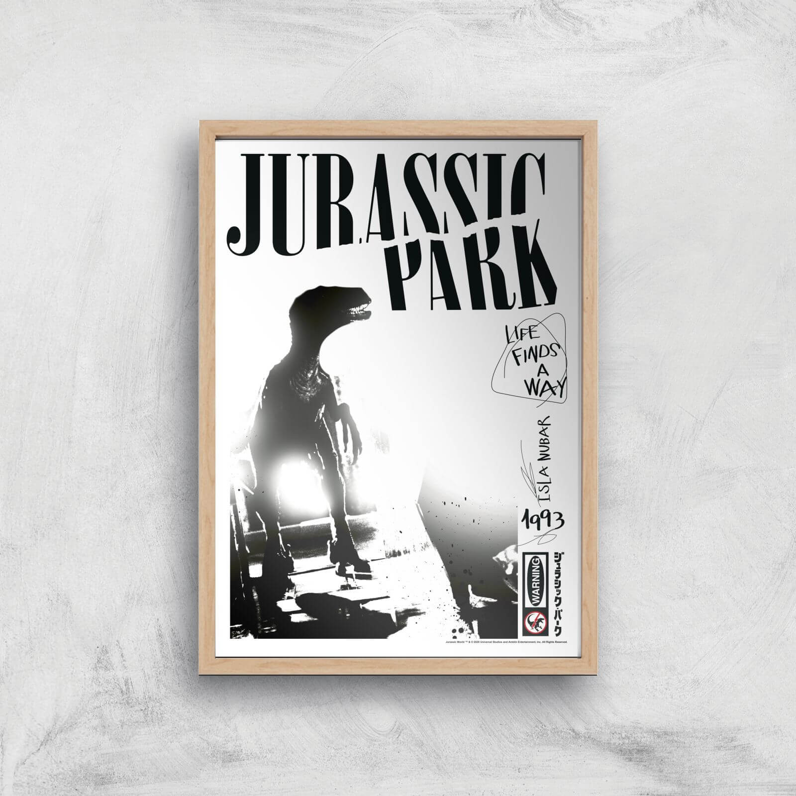 

Poster Artistico Jurassic Park Life Finds A Way - A3 - Wooden Frame