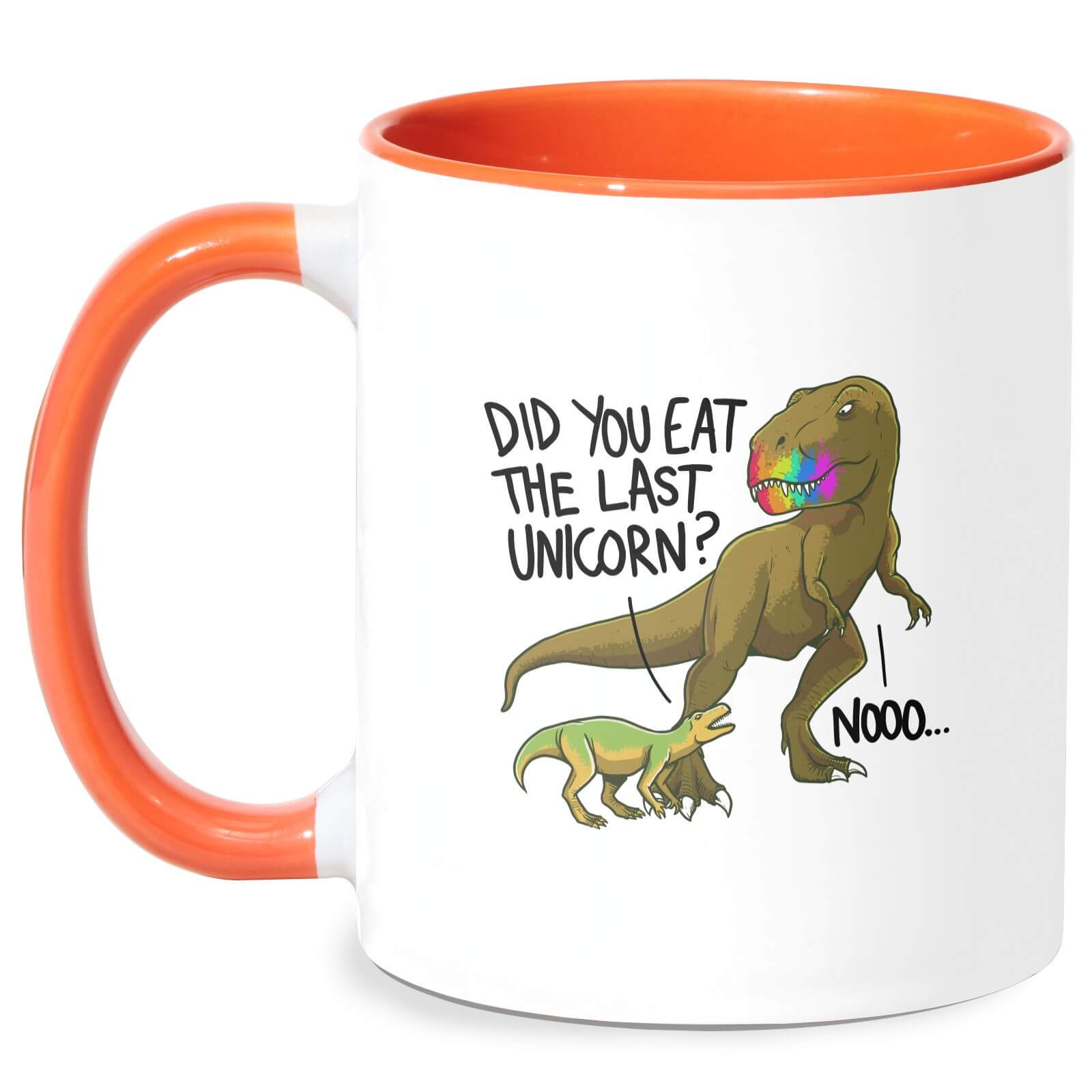 Did You Eat The Last Unicorn? Mug - White/Orange