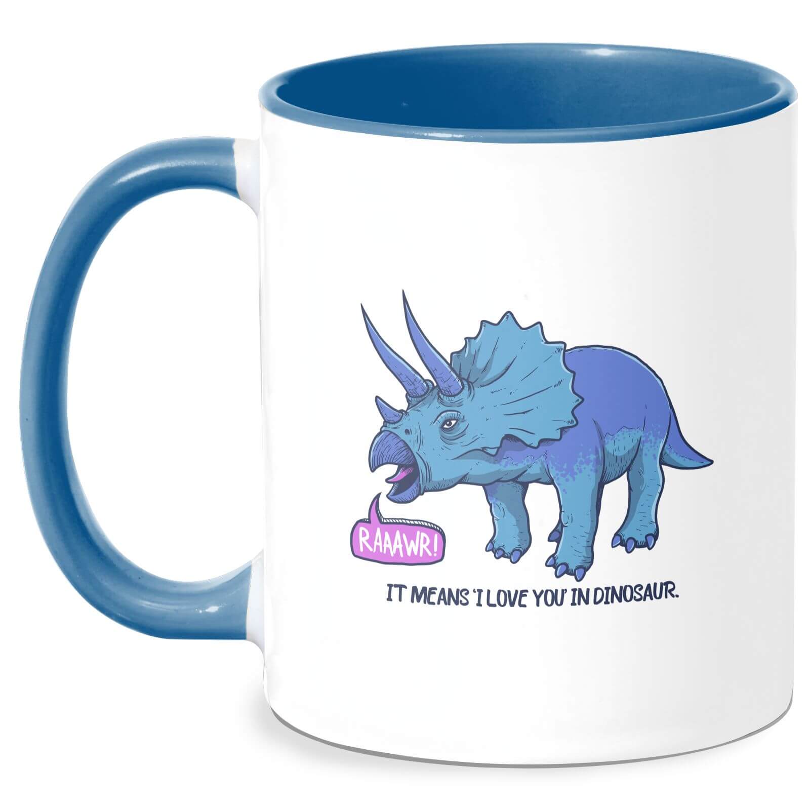 Rawr It Means I Love You Mug - White/Blue
