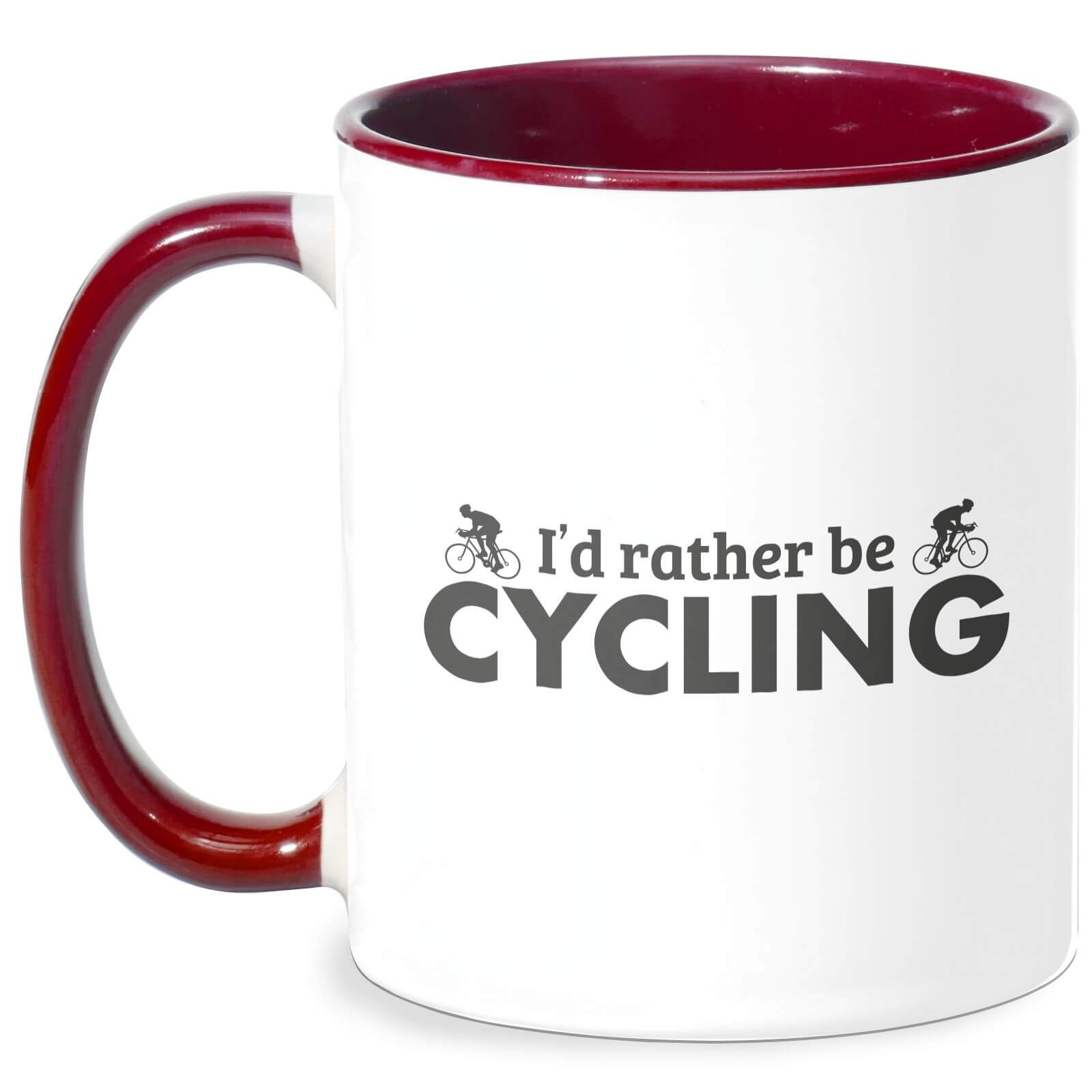 I'd Rather Be Cycling Mug - White/Burgundy