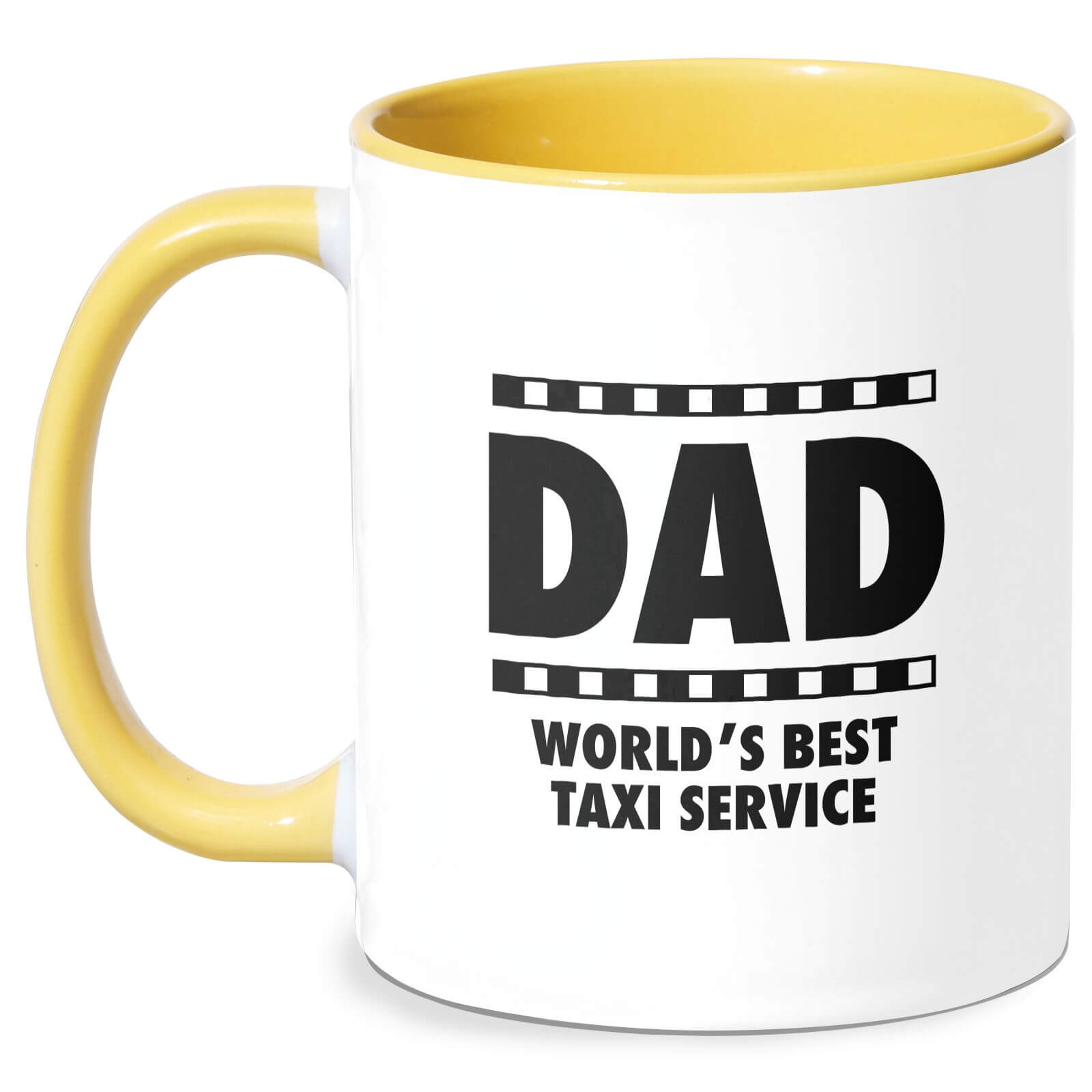 Dad Taxi Service Mug - White/Yellow