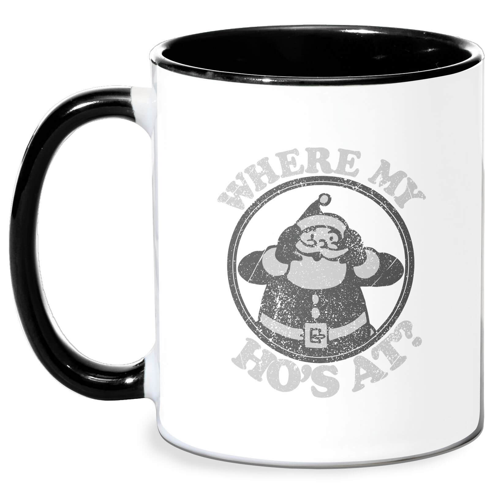 Where My Ho's At Black Mug - White/Black