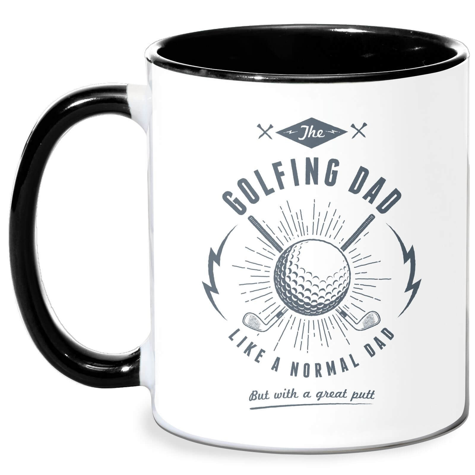Golfing Dad Mug - White/Black