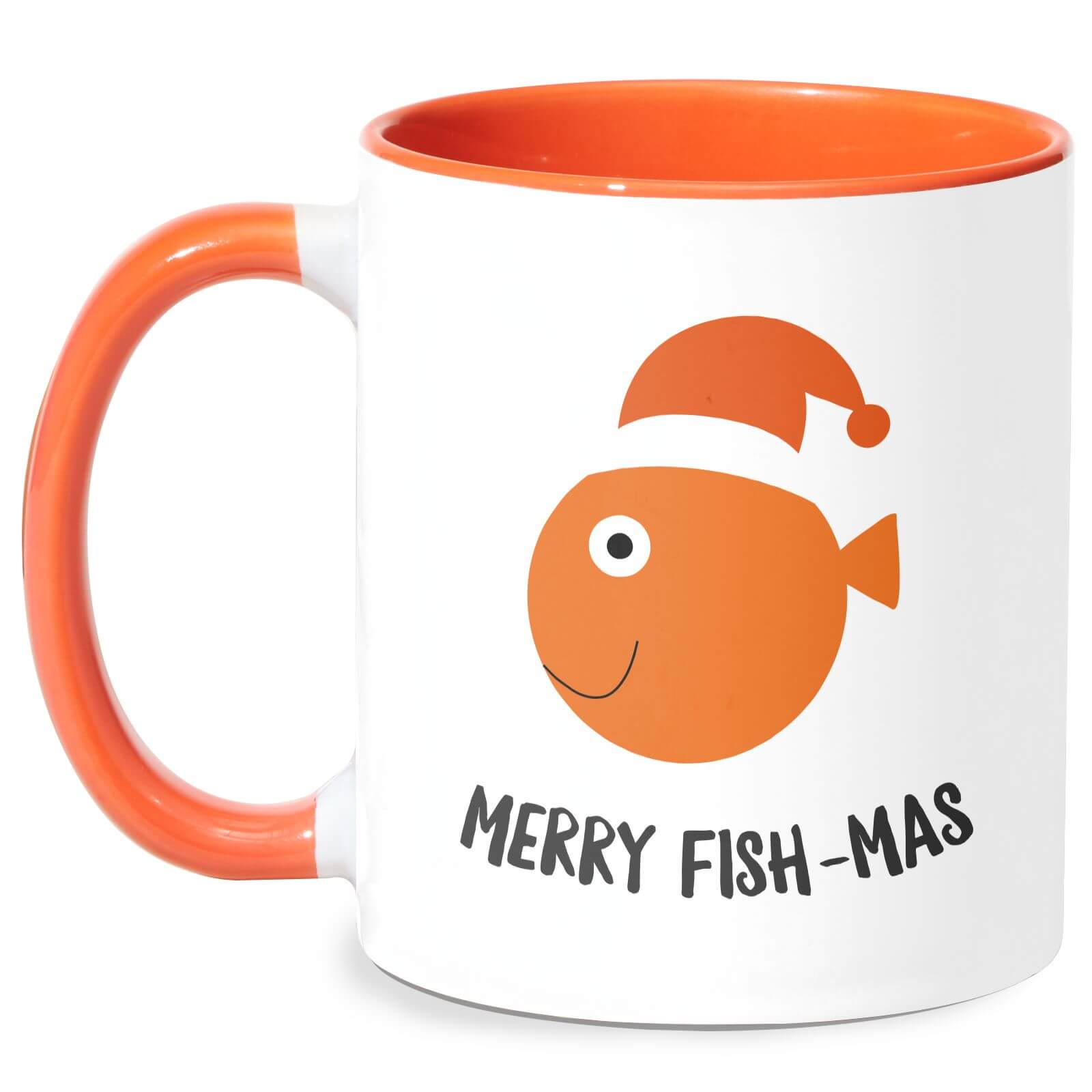 Merry Fish-Mas Mug - White/Orange