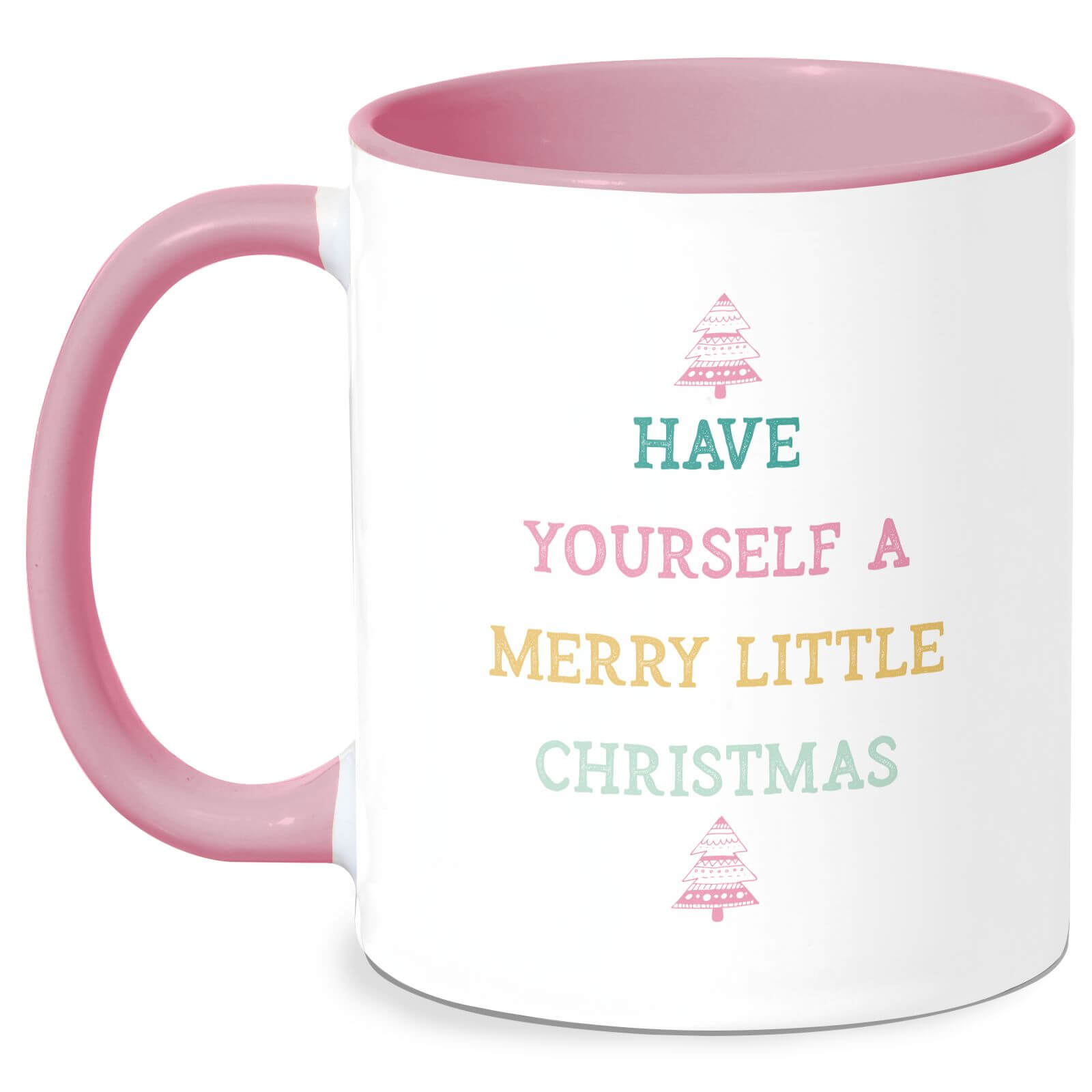 Have Yourself A Merry Little Christmas Mug - White/Pink