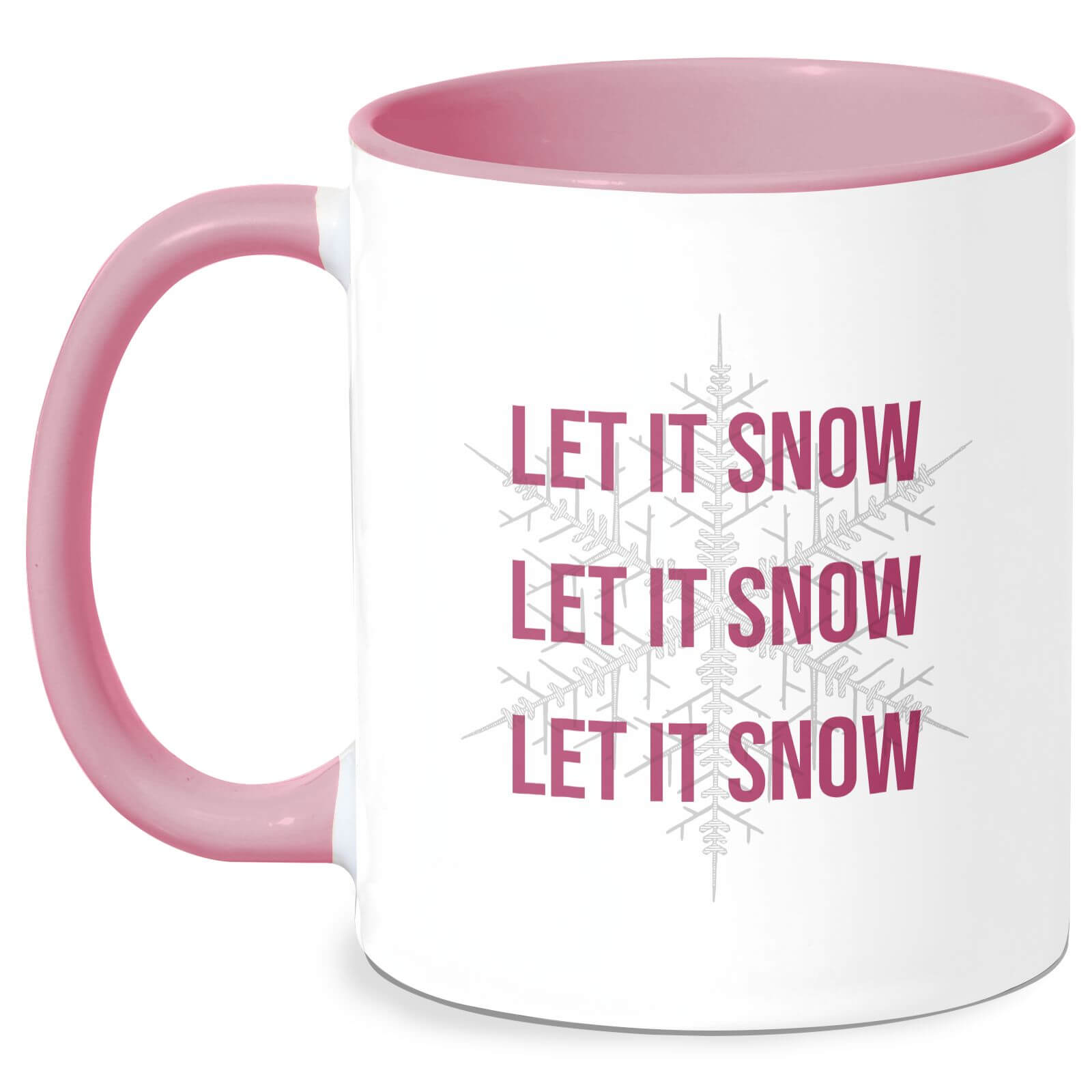 Let It Snow Mug - White/Pink