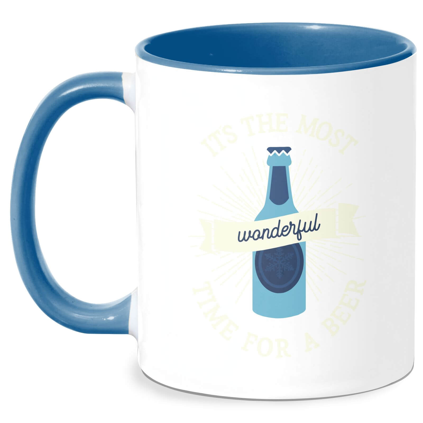 It's The Most Wonderful Time For A Beer Mug - White/Blue