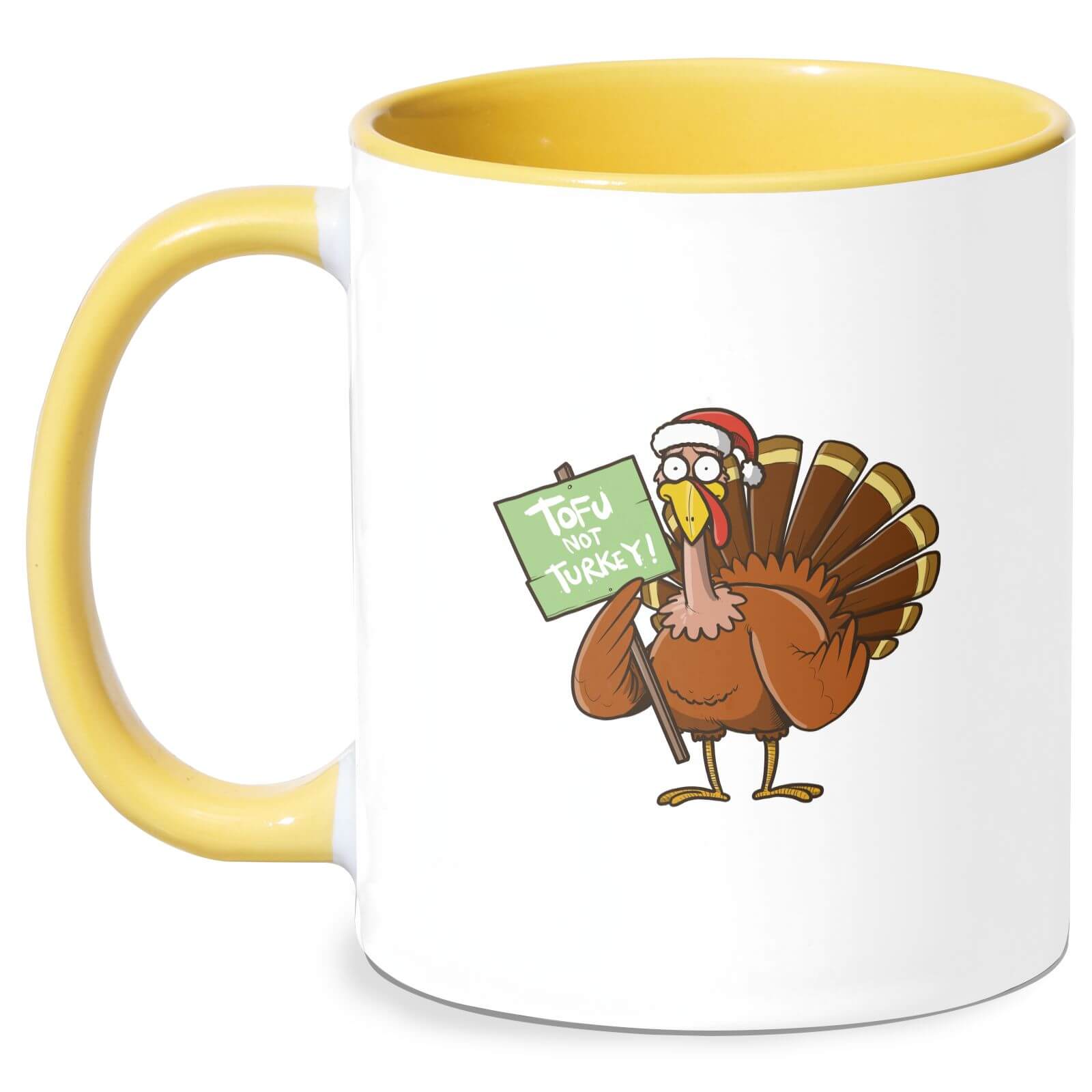 Tofu Not Turkey Mug - White/Yellow