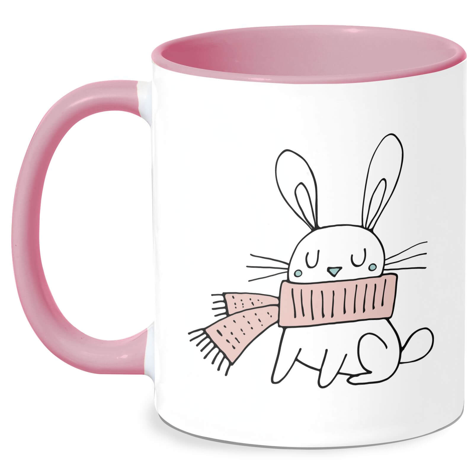 Christmas Rabbit Mug - White/Pink