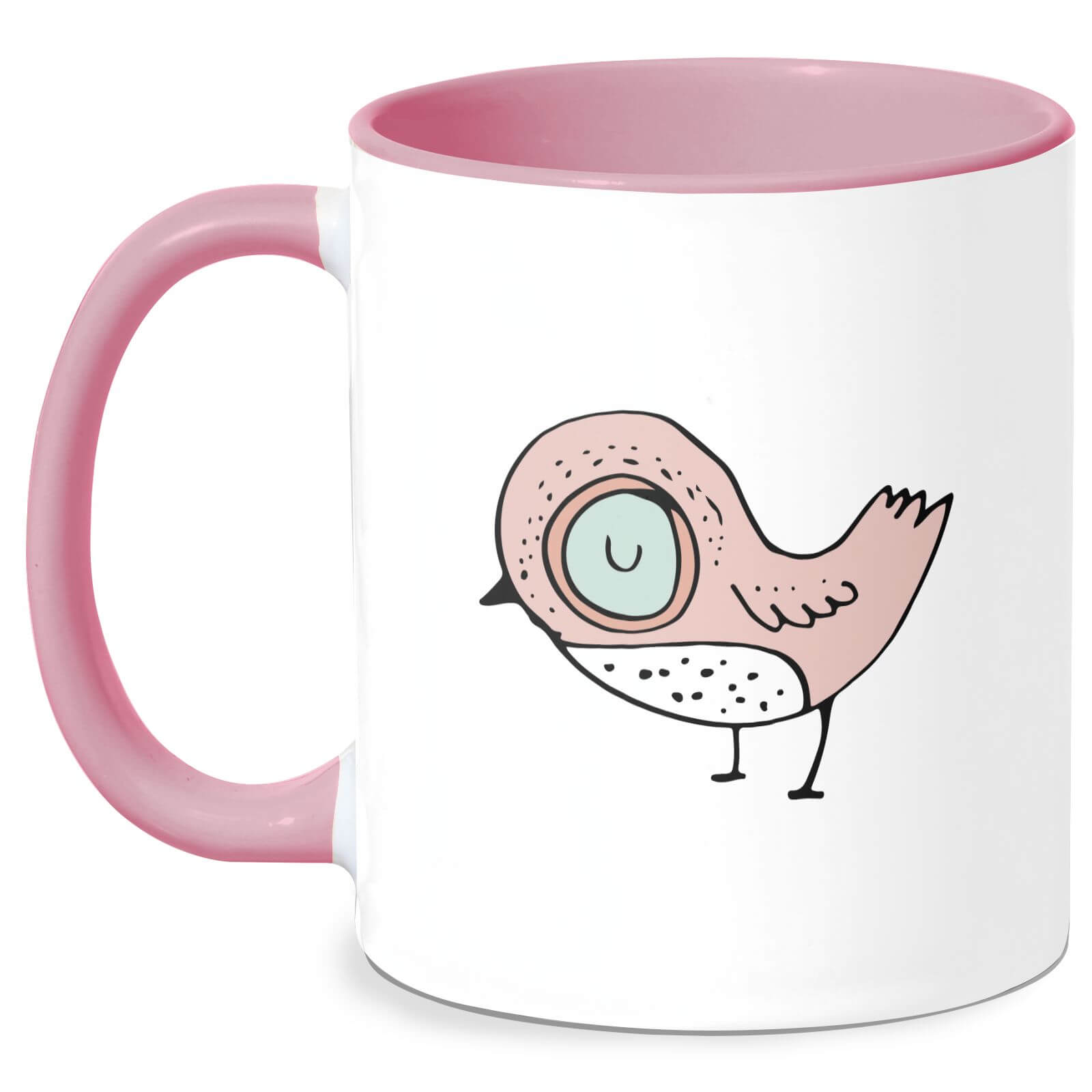 Christmas Bird Mug - White/Pink