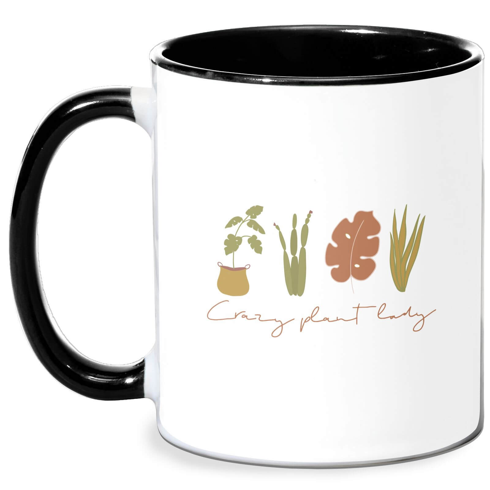 Burnt Orange Crazy Plant Lady Mug - White/Black