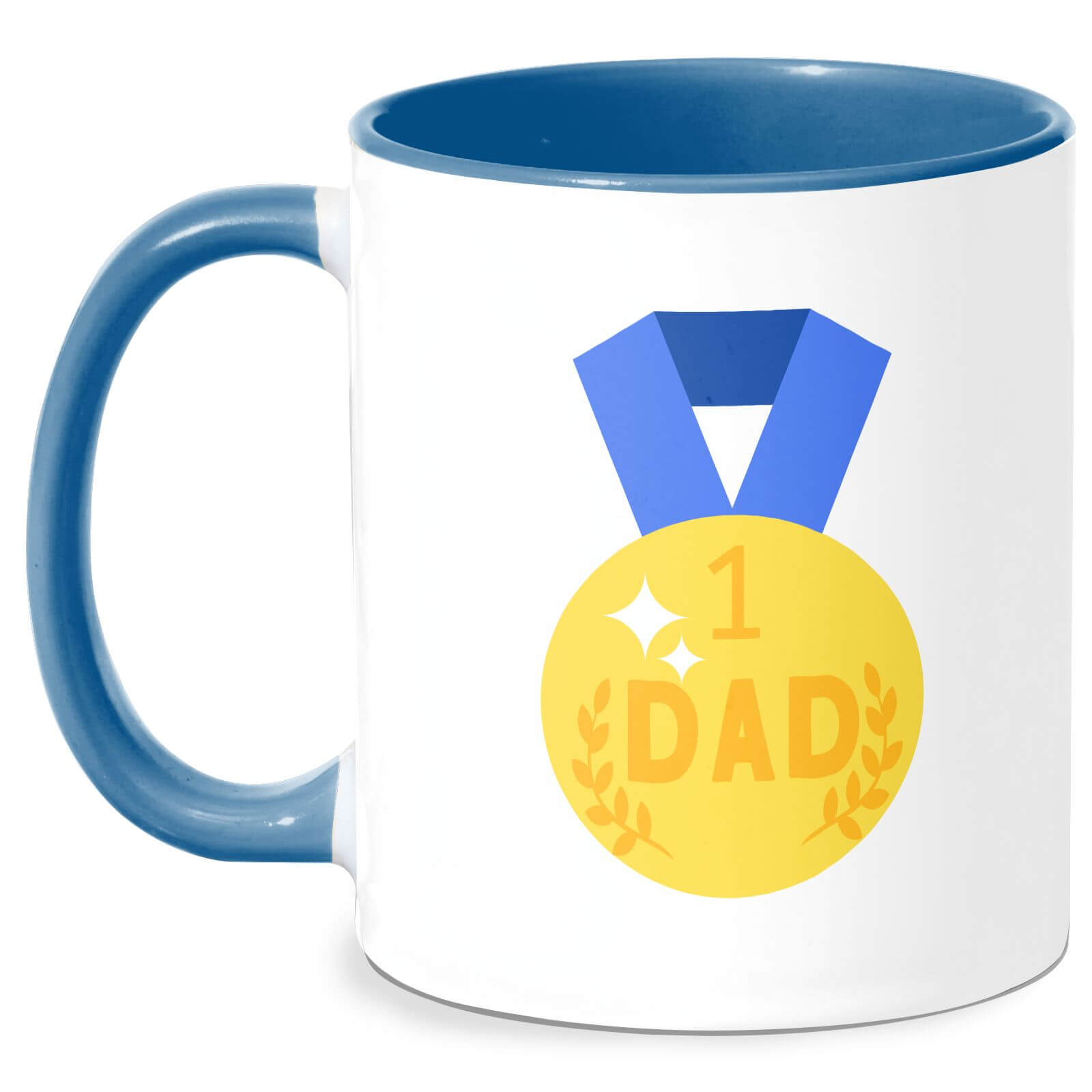 Dad Medal Mug - White/Blue