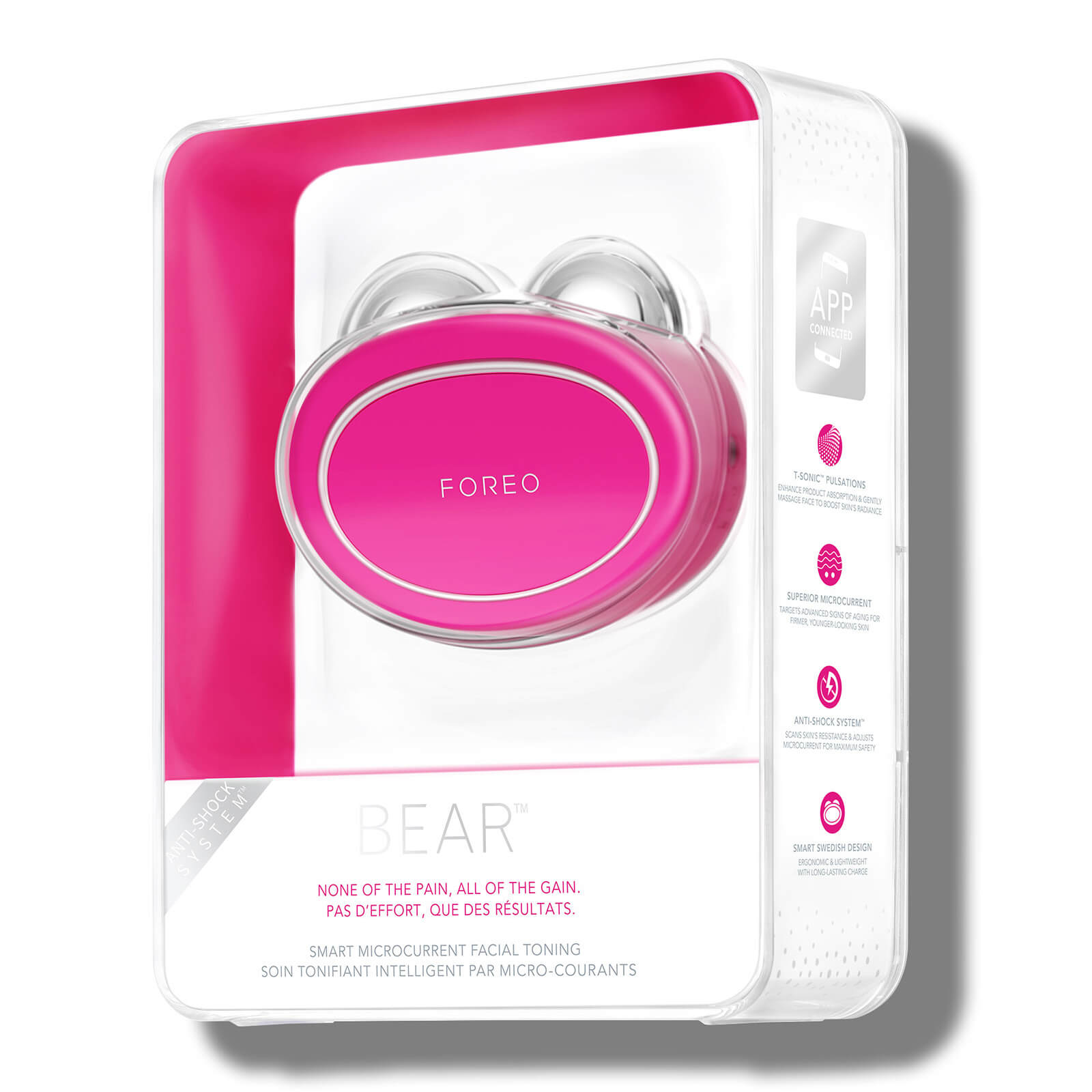 FOREO Bear Microcurrent Facial Toning Device With 5 Intensities (Διάφορες αποχρώσεις) - Fuchsia