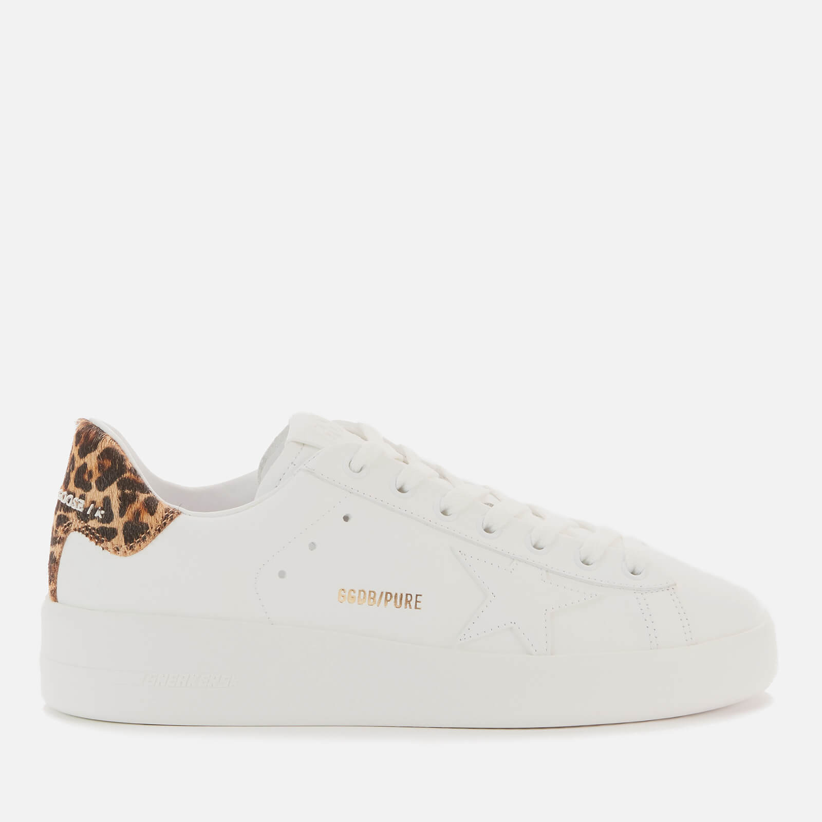 Golden Goose Deluxe Brand Women's Pure Star Leather Trainers - White/Brown/Leopard - UK 4