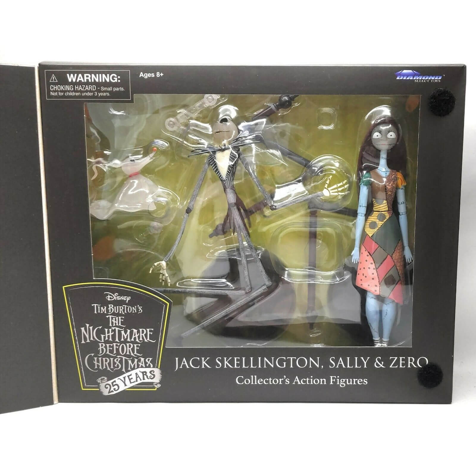 The Nightmare Before Christmas Jack Skellington, Sally and Zero Exclusive Collector's Action Figures Set