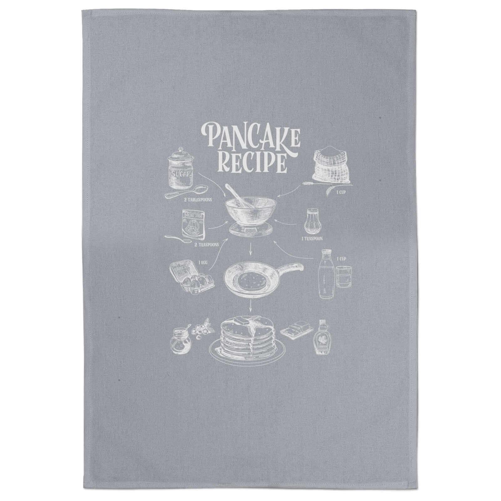 Pancake Recipe Cotton Grey Tea Towel