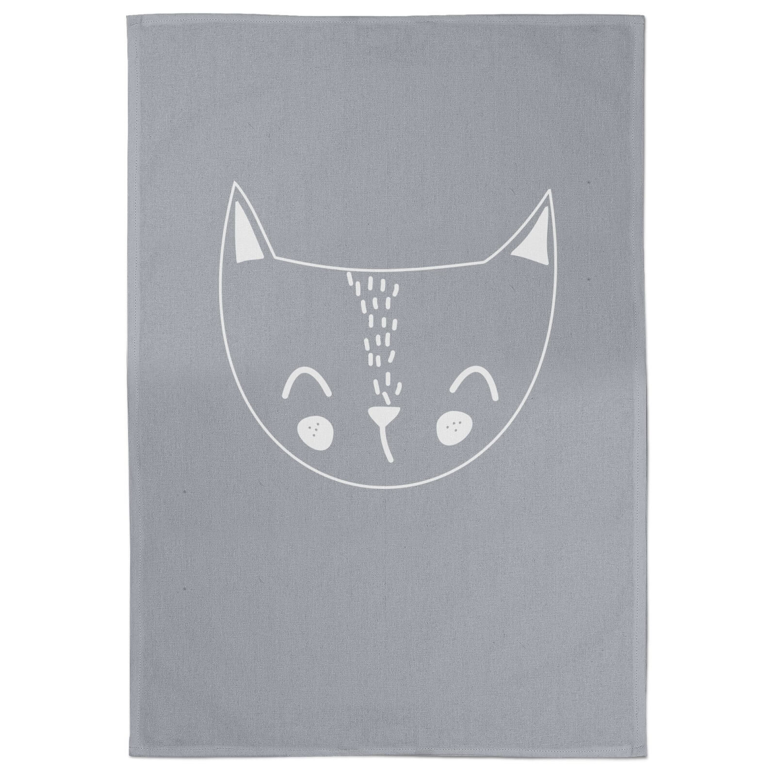 Cat Cotton Grey Tea Towel
