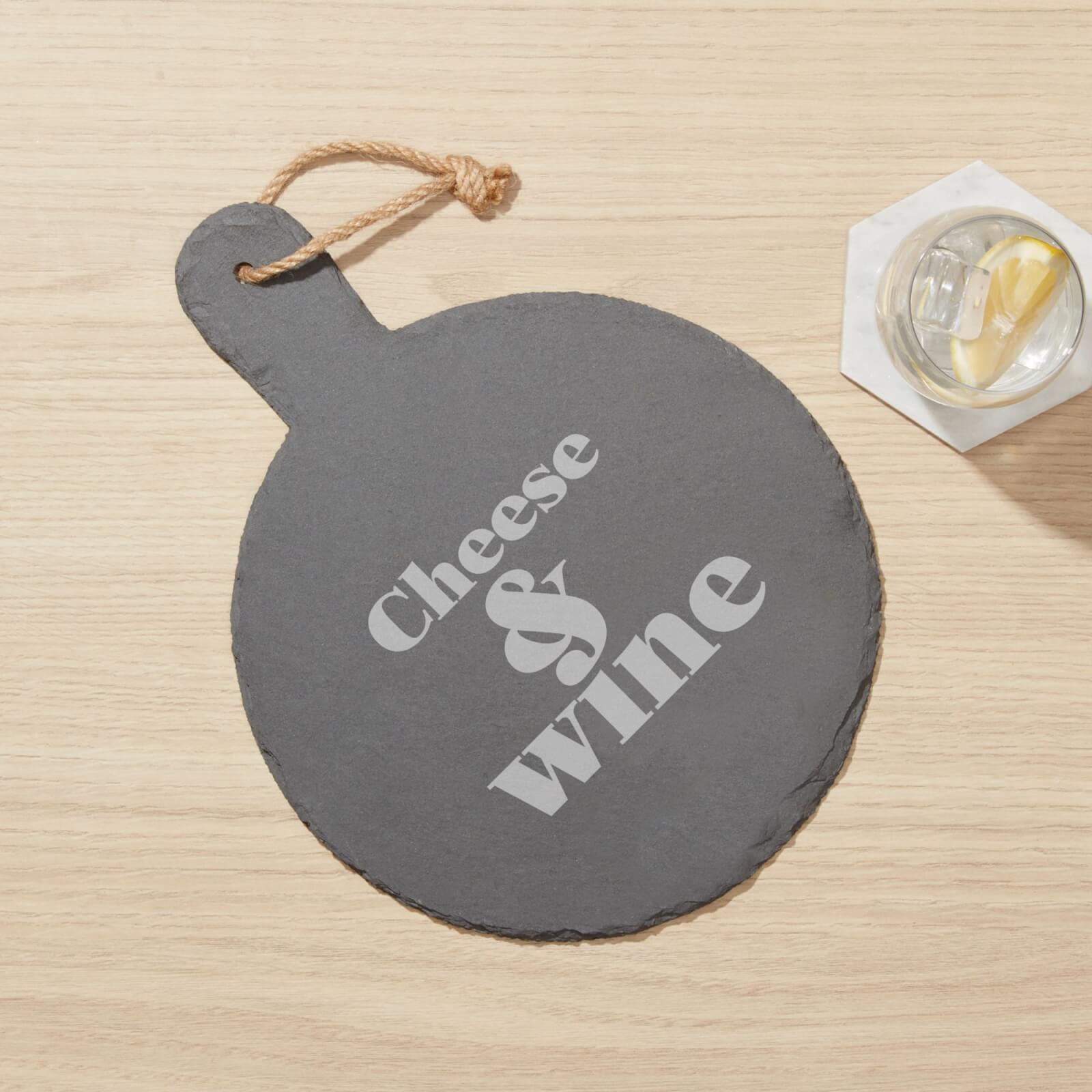 Cheese & Wine Engraved Slate Cheese Board