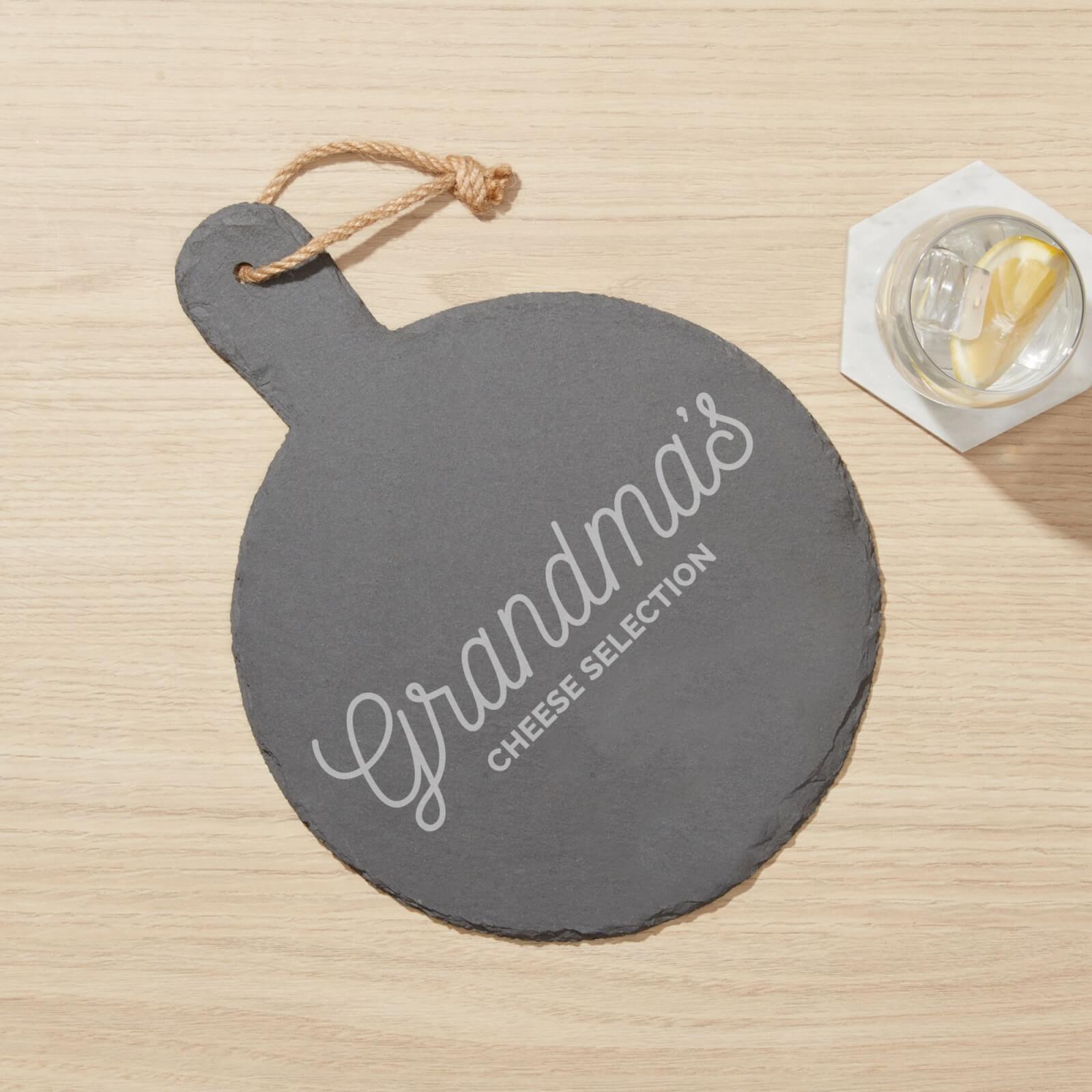 Grandma's Cheese Selection Engraved Slate Cheese Board