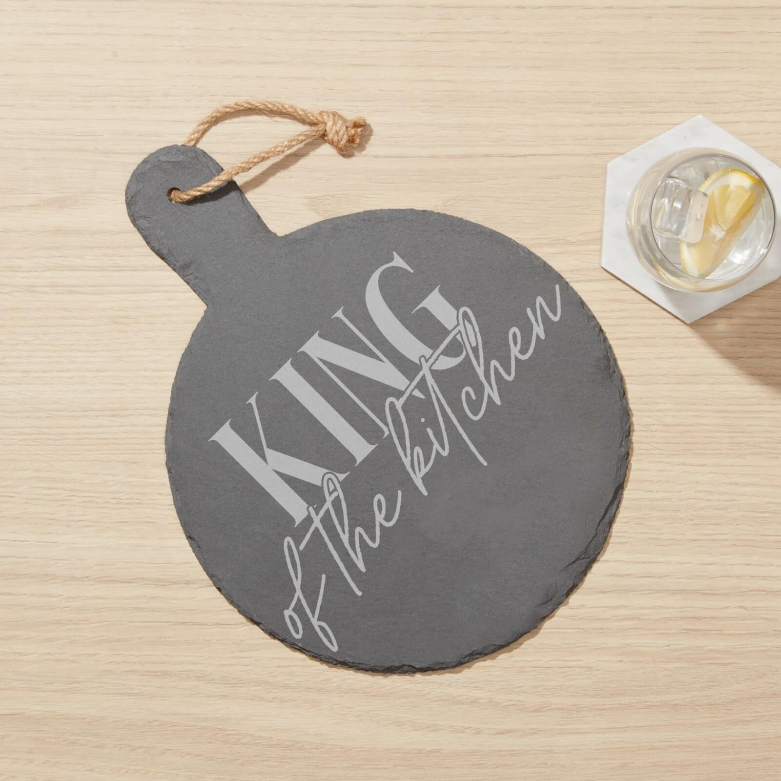 King Of The Kitchen Engraved Slate Cheese Board