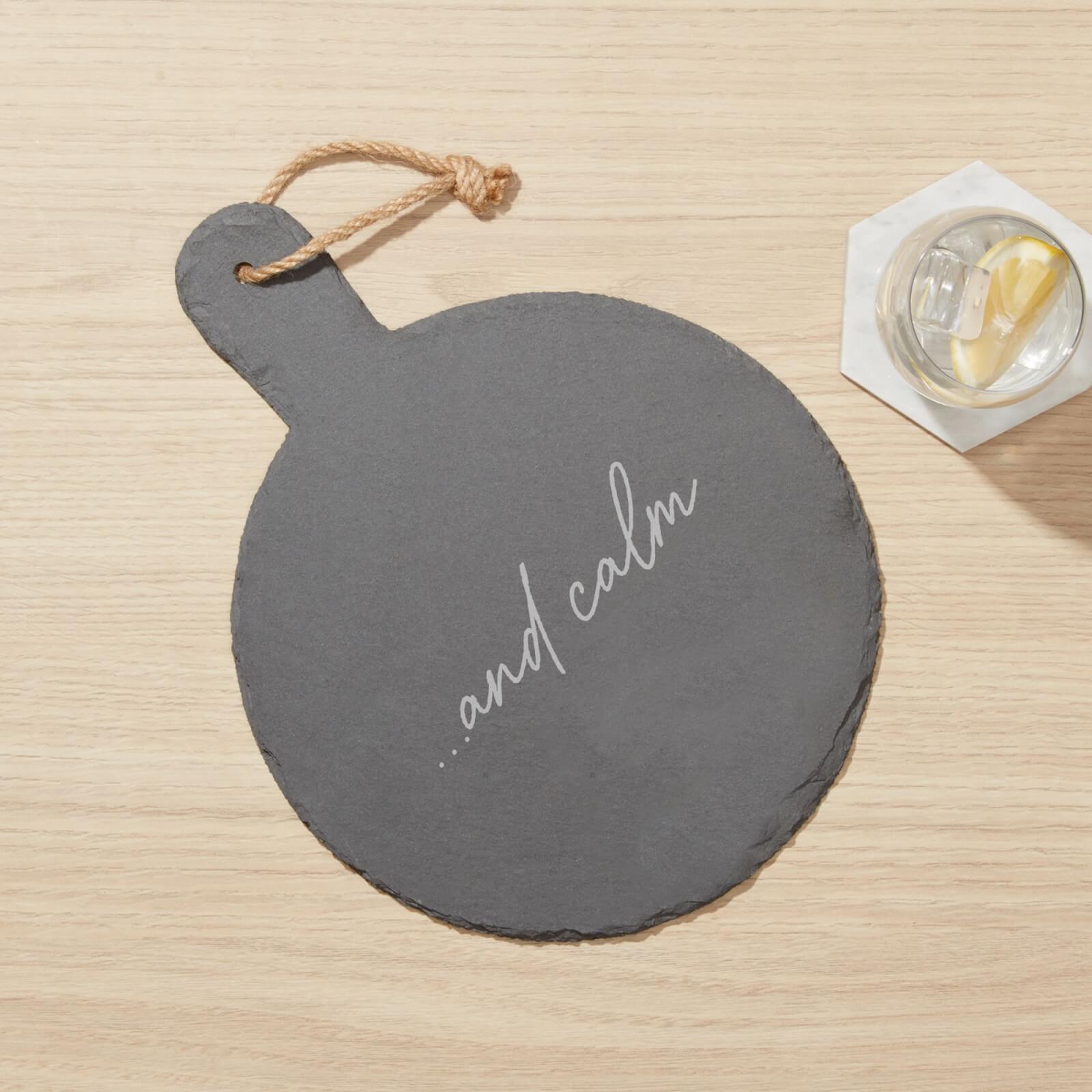And Calm Engraved Slate Cheese Board