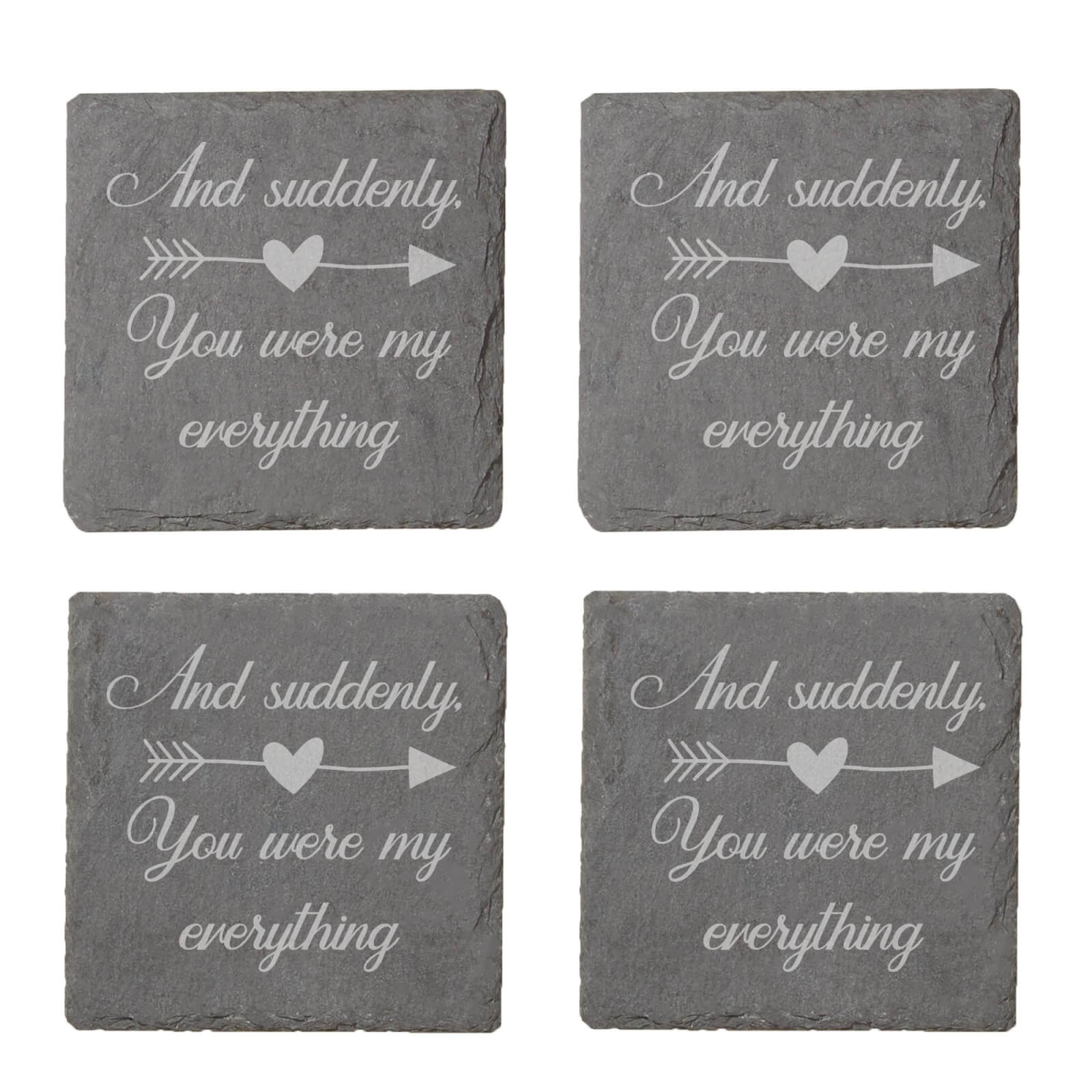 And Suddenly Engraved Slate Coaster Set
