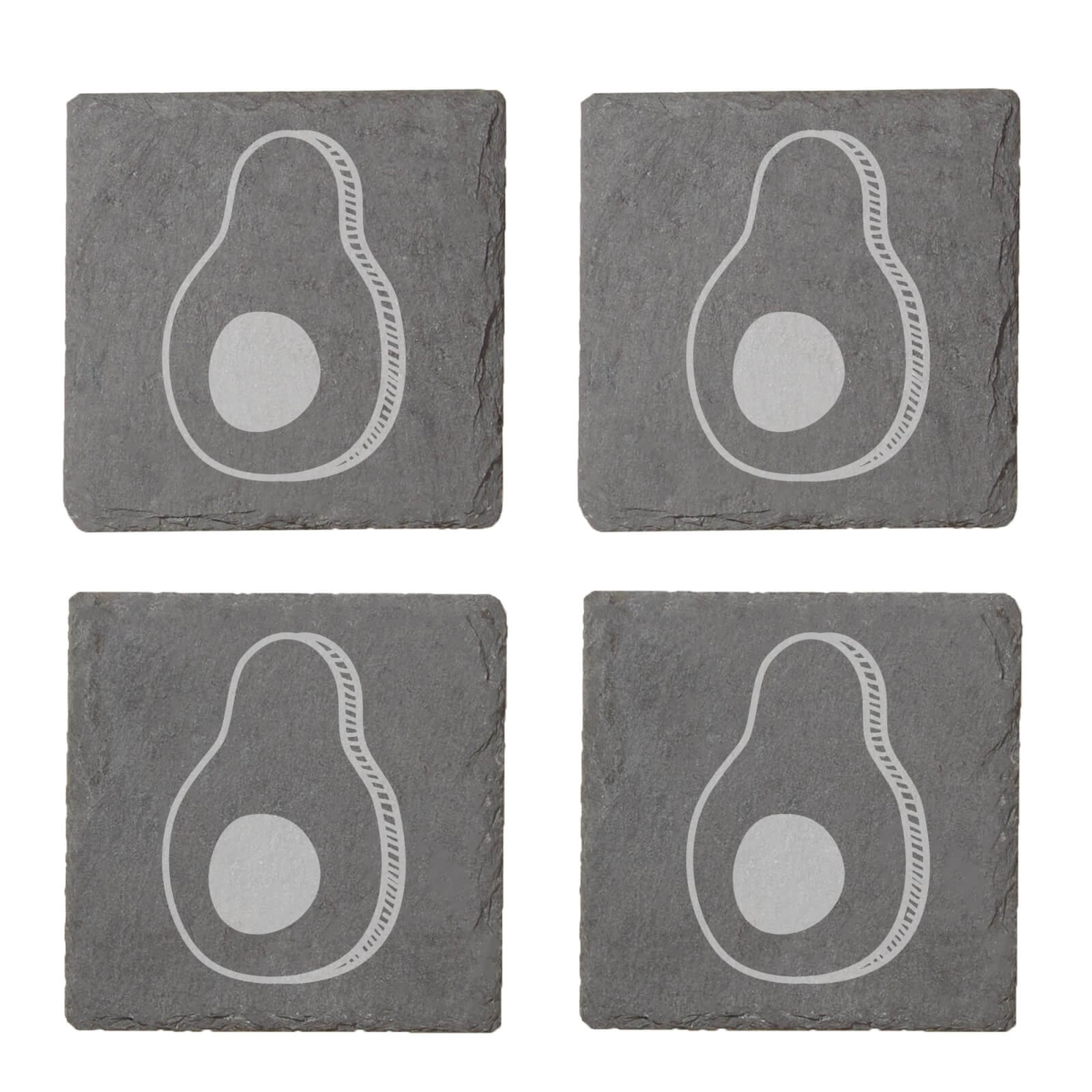 Avocado Engraved Slate Coaster Set