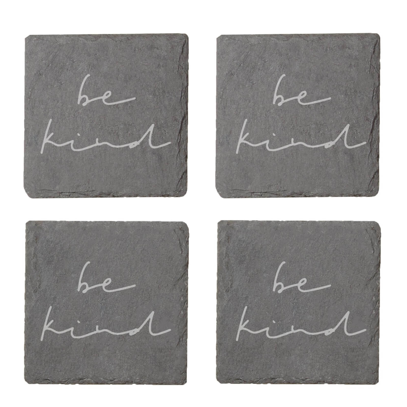 Be Kind Engraved Slate Coaster Set
