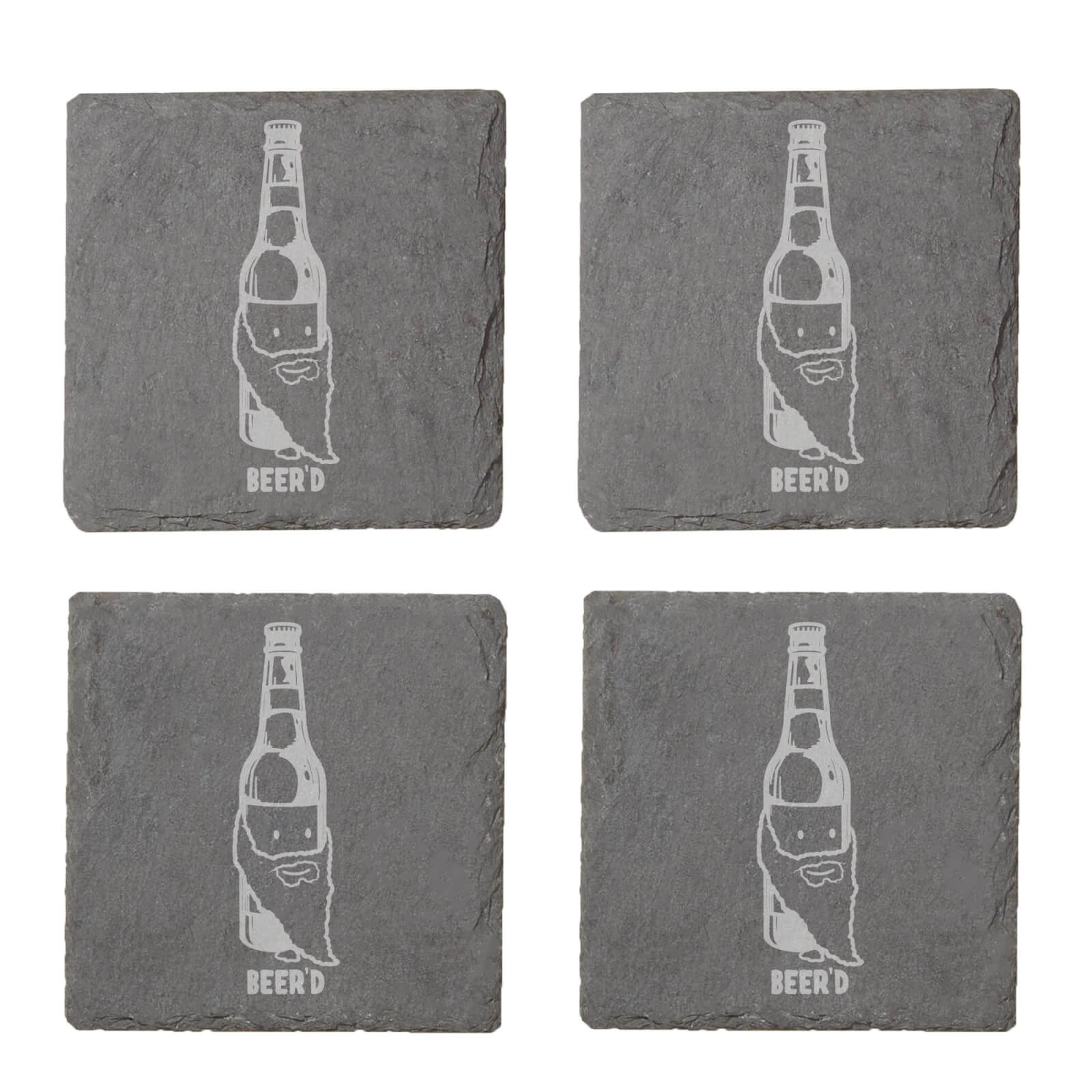 Beer'd Engraved Slate Coaster Set