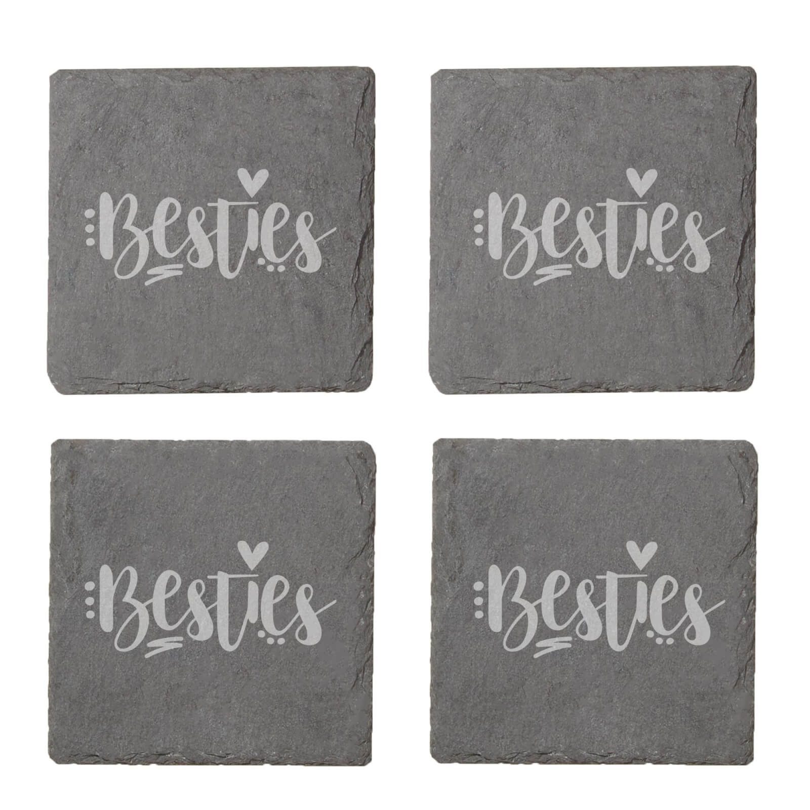 Besties Engraved Slate Coaster Set