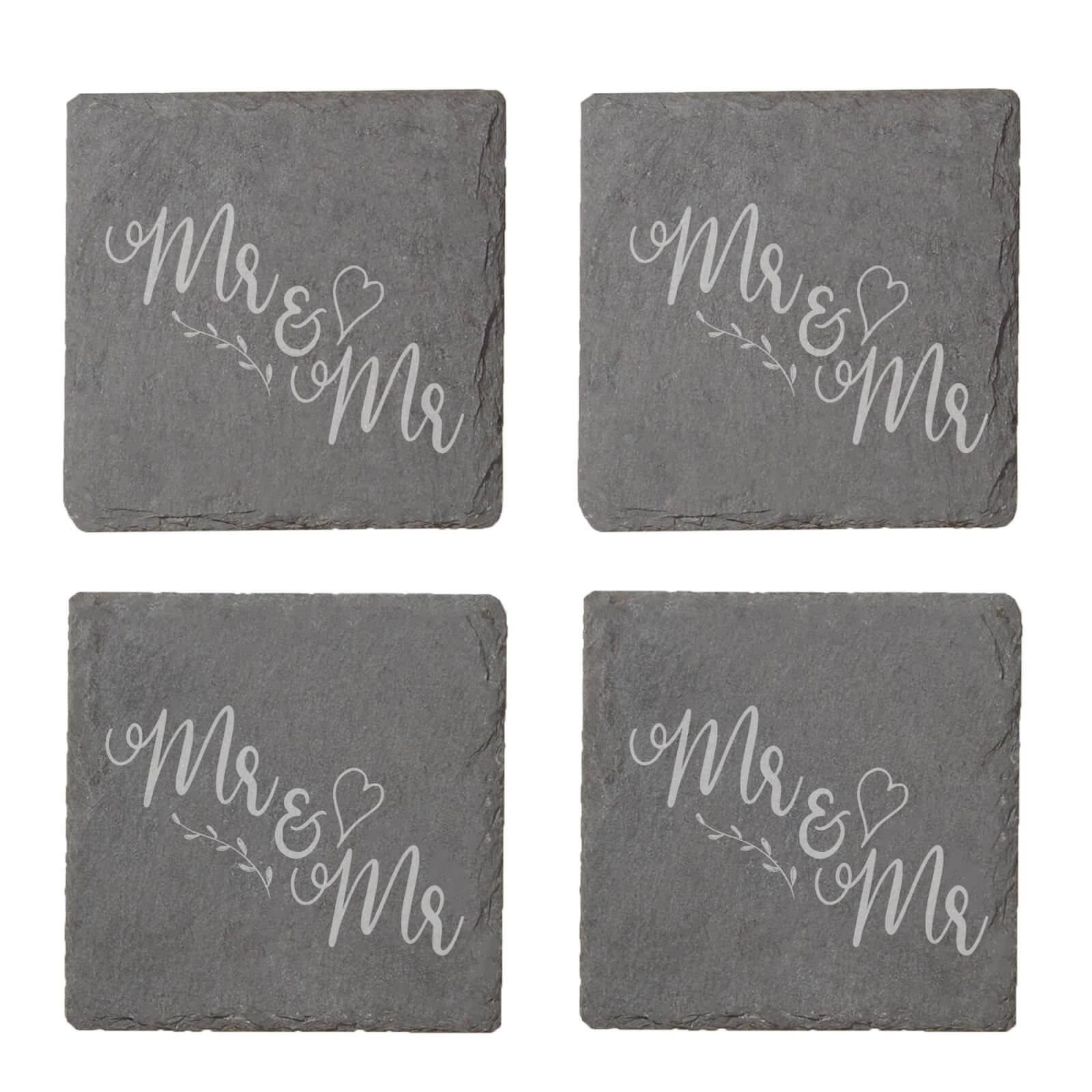 Mr & Mr Engraved Slate Coaster Set