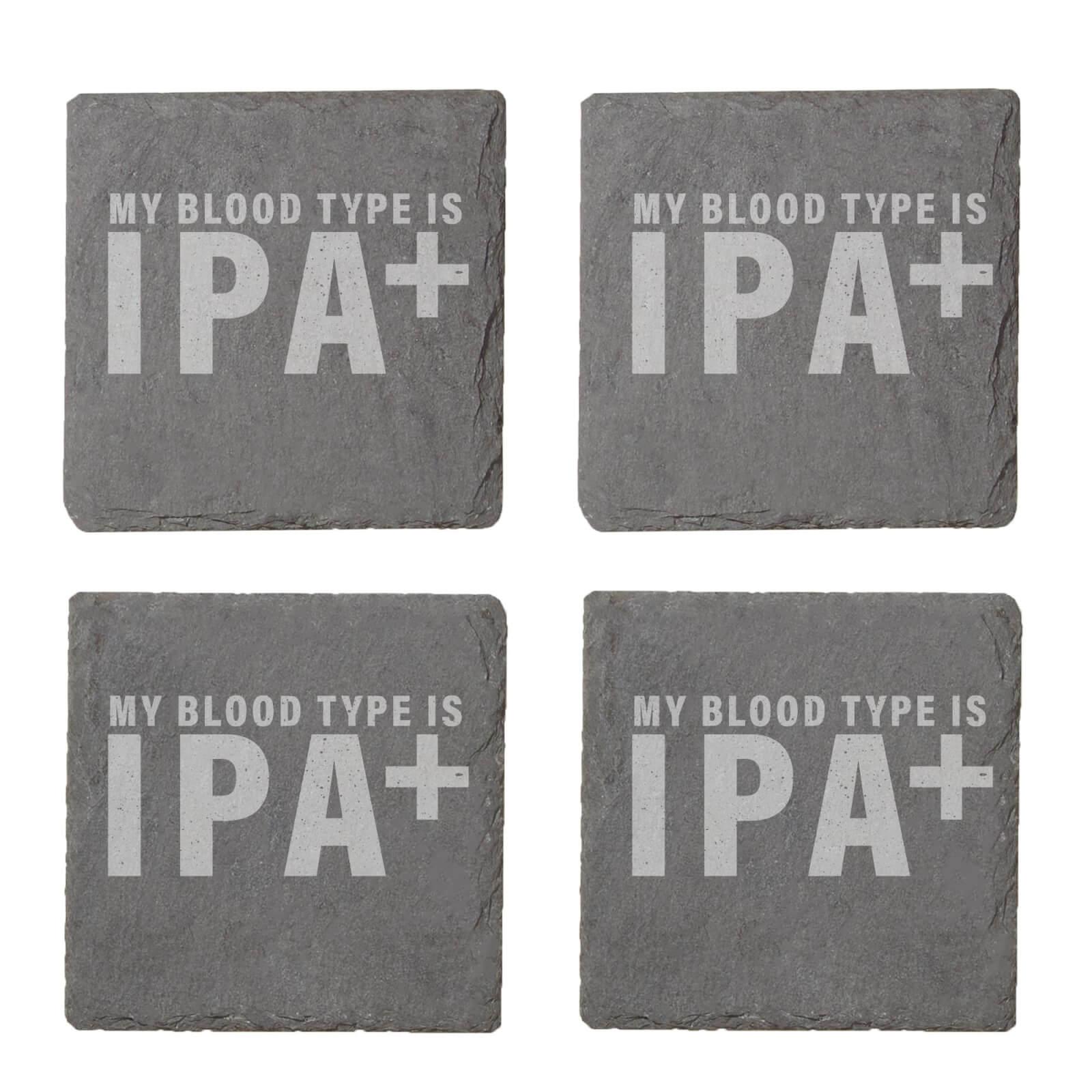 My Blood Type Is IPA+ Engraved Slate Coaster Set