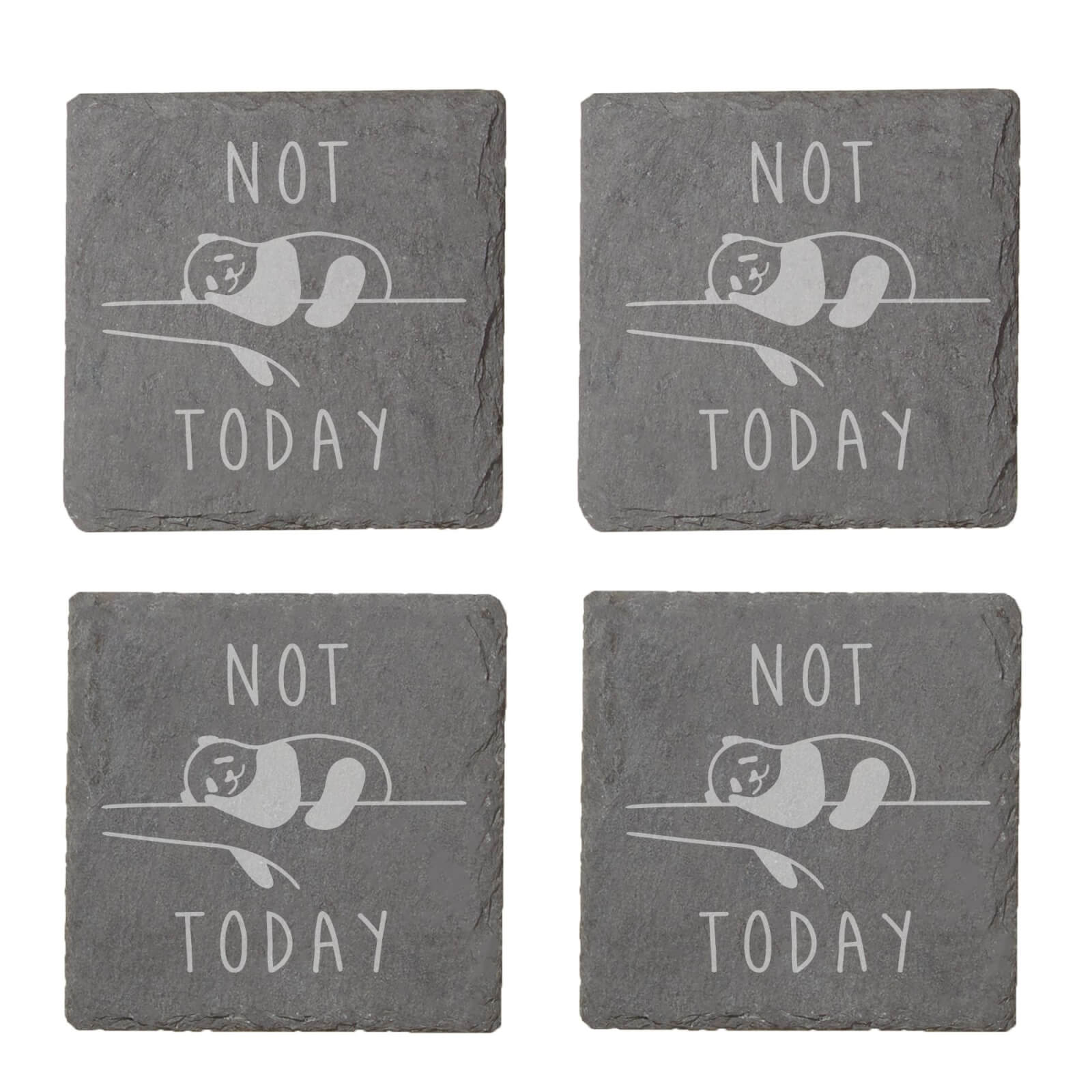 Not Today Engraved Slate Coaster Set