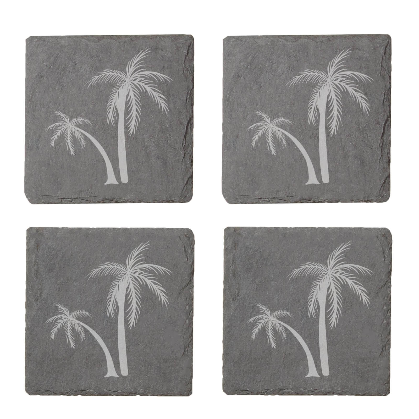Palm Trees Engraved Slate Coaster Set