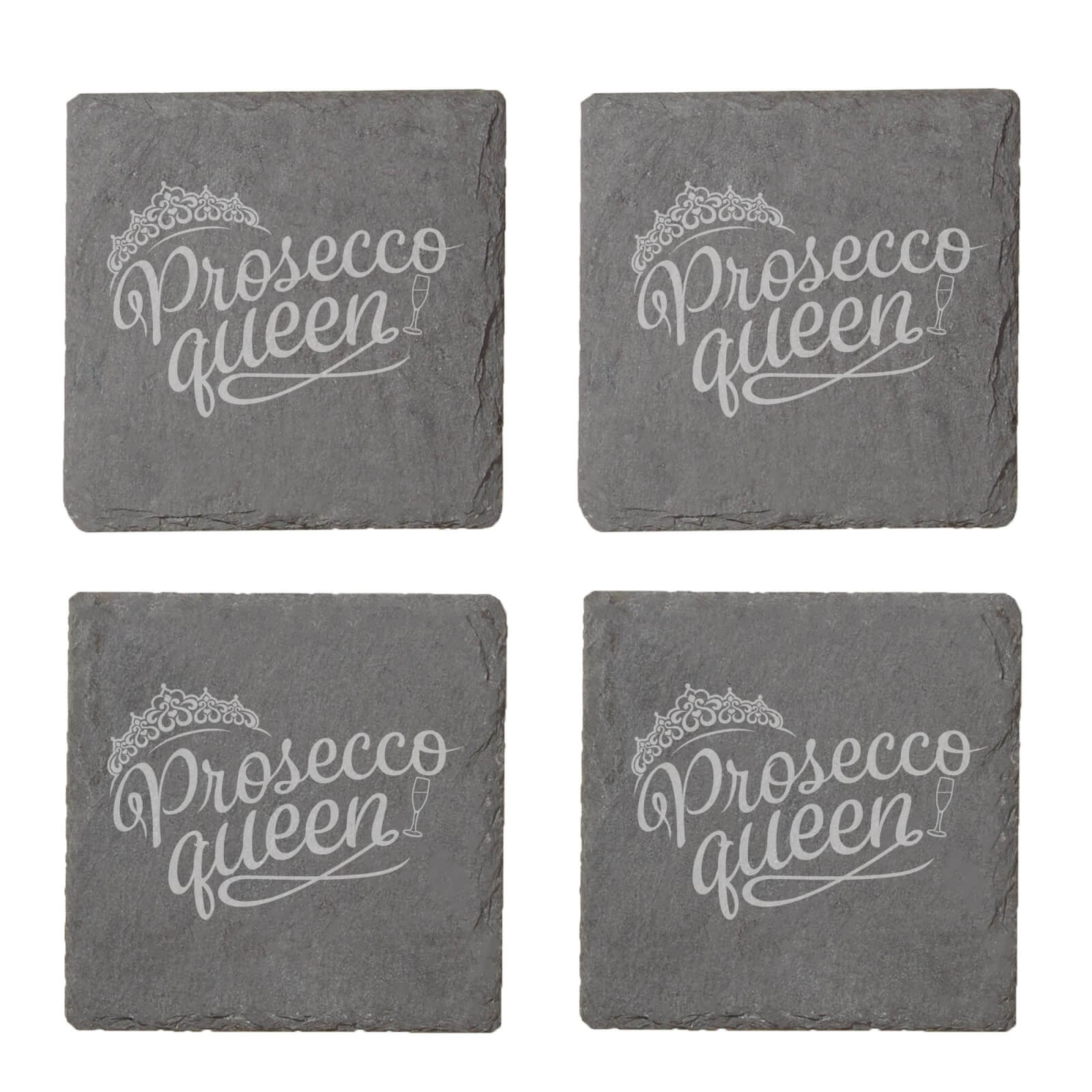 Prosecco Queen Engraved Slate Coaster Set