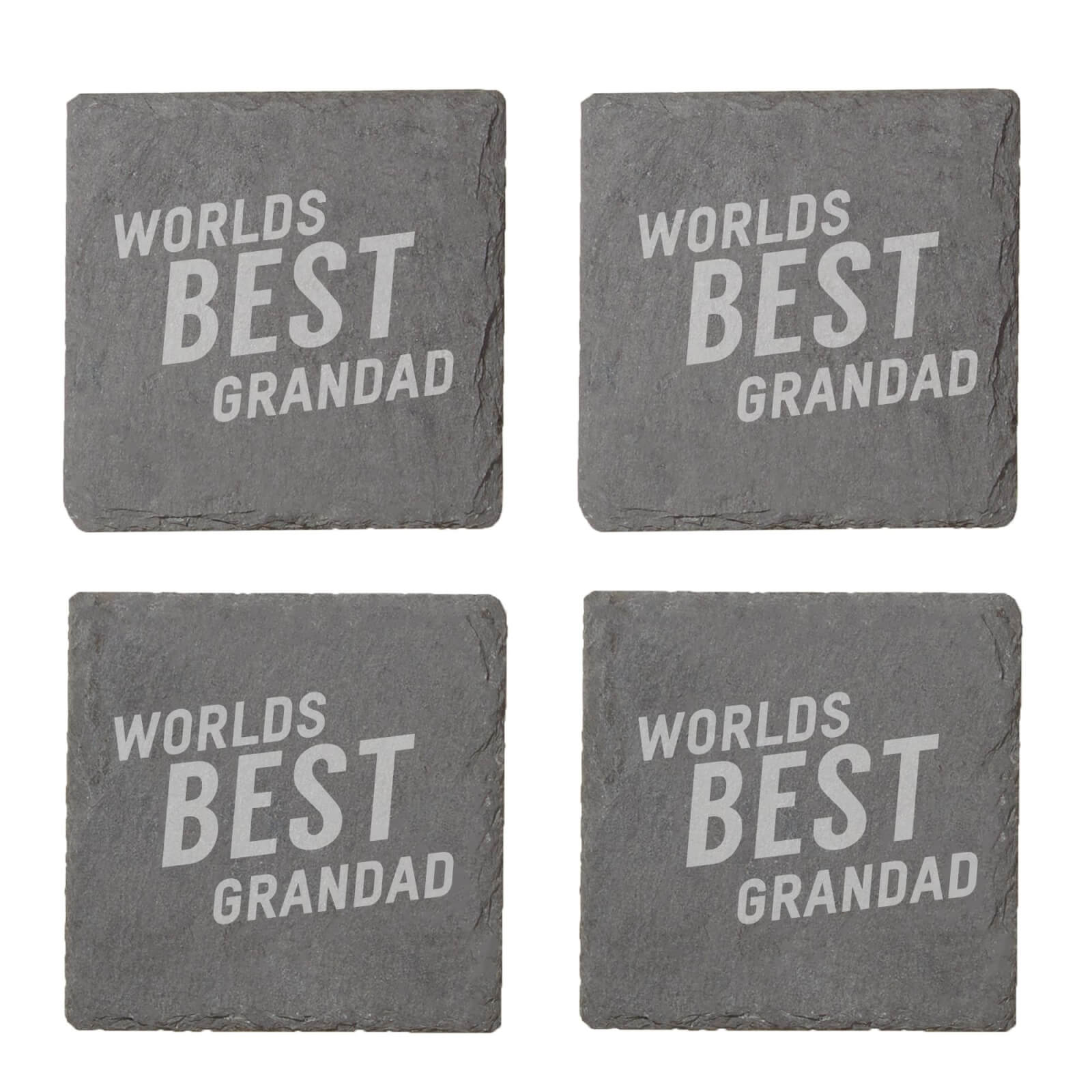Worlds Best Grandad Engraved Slate Coaster Set