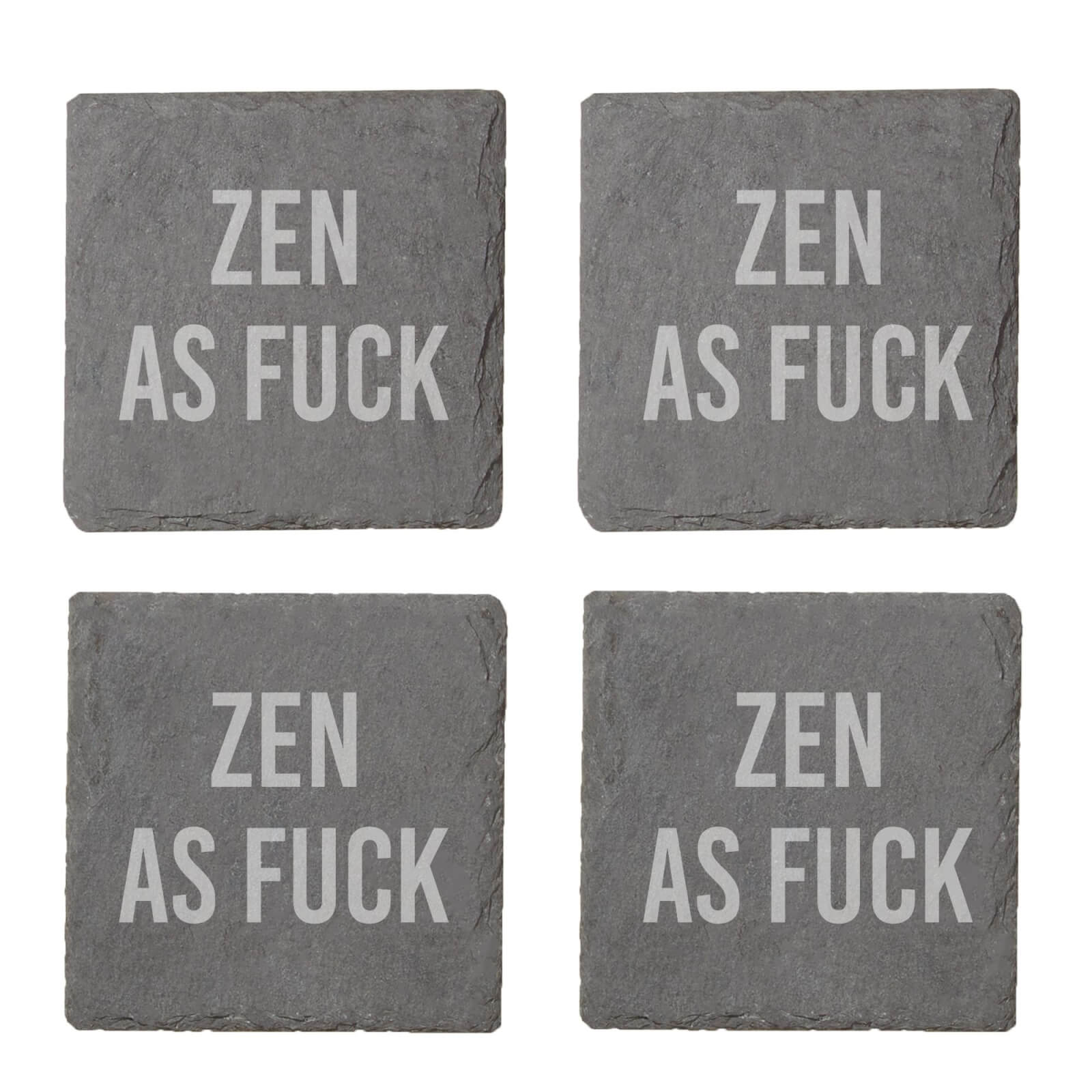 Zen As Fuck Engraved Slate Coaster Set