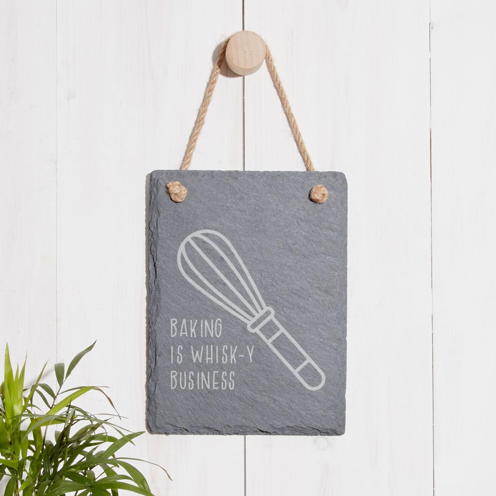 Baking Is Whisk-y Business Engraved Slate Memo Board - Portrait