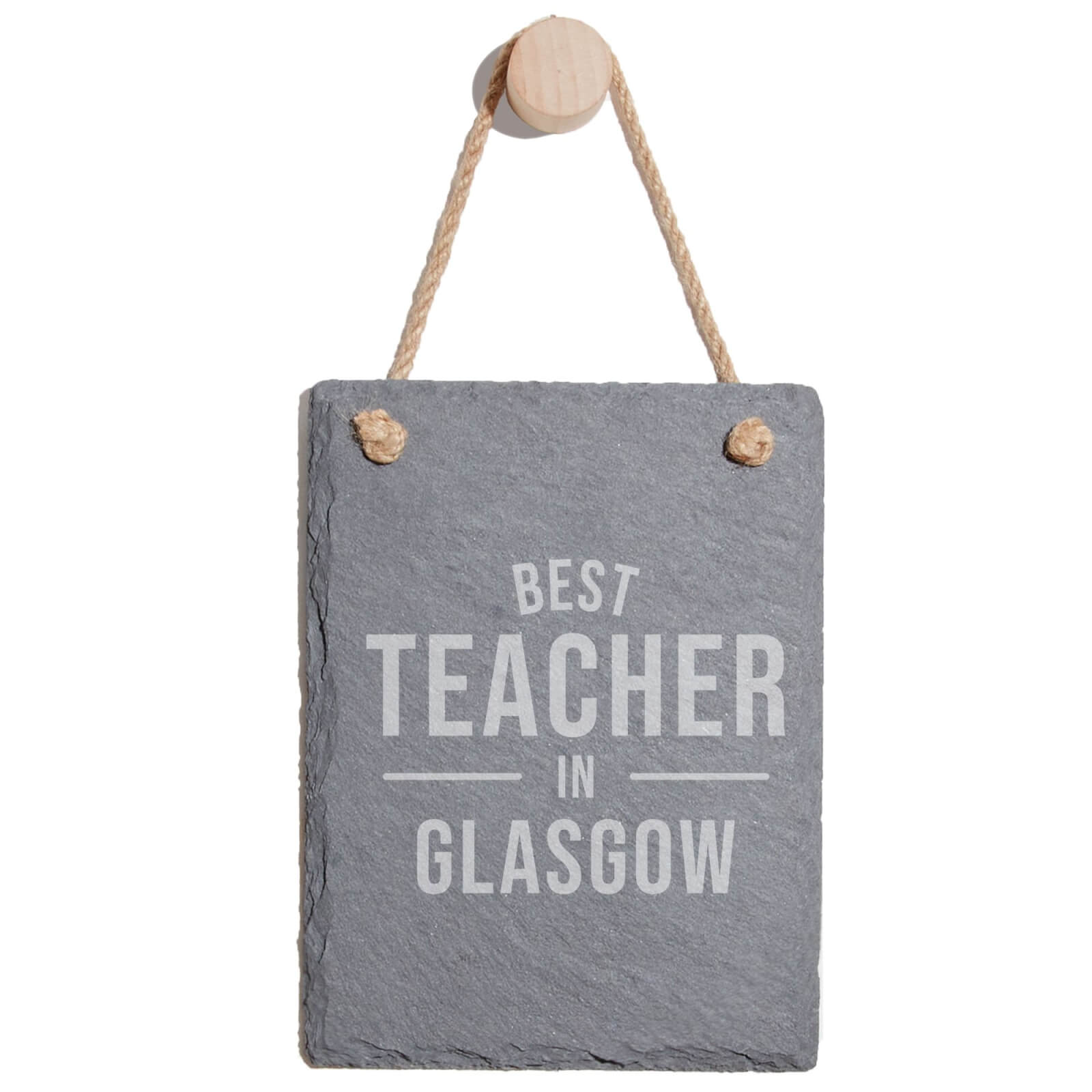Best Teacher In Glasgow Engraved Slate Memo Board - Portrait